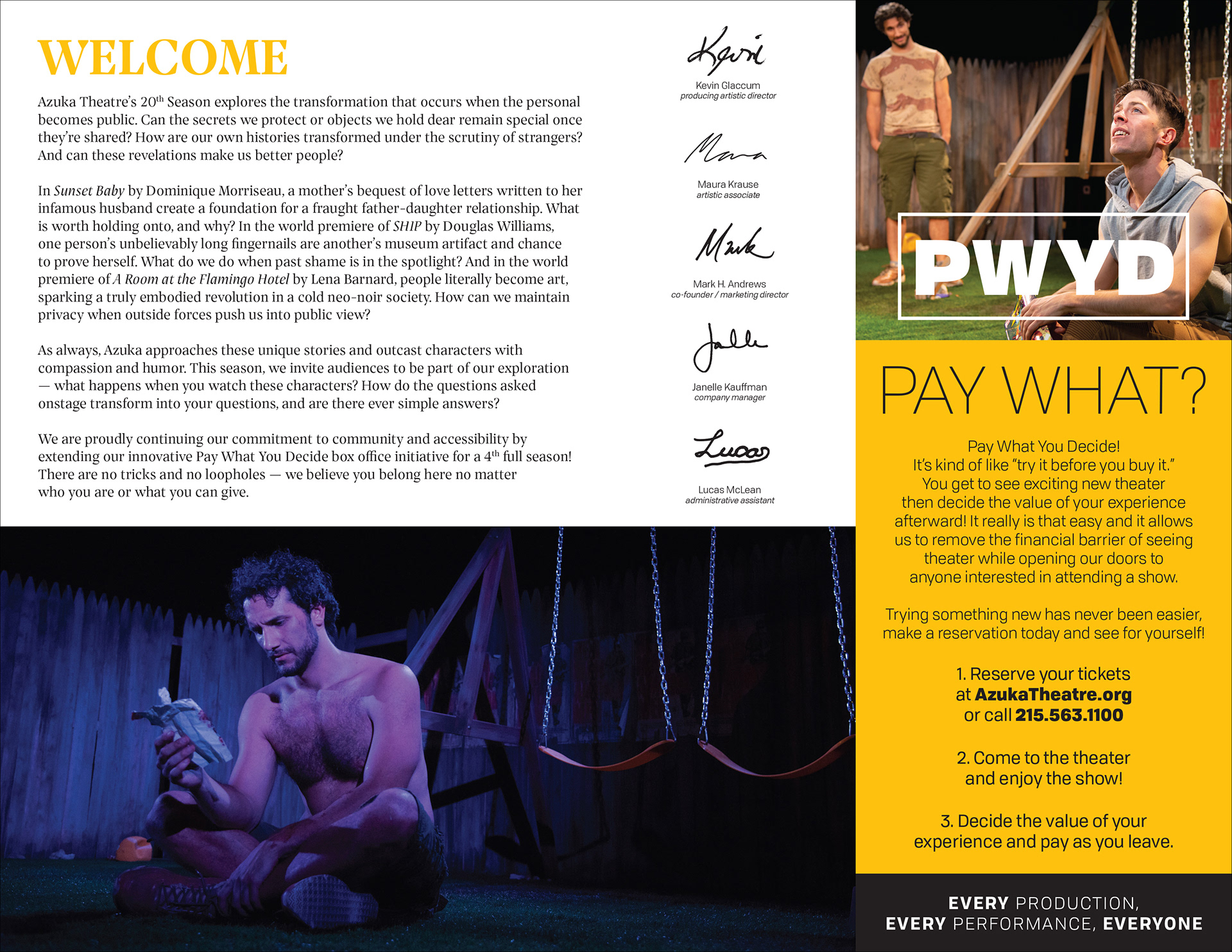 Azuka Theatre 2019-2020 booklet brochure