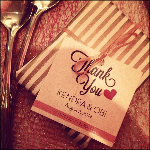 Example of printed gift tag