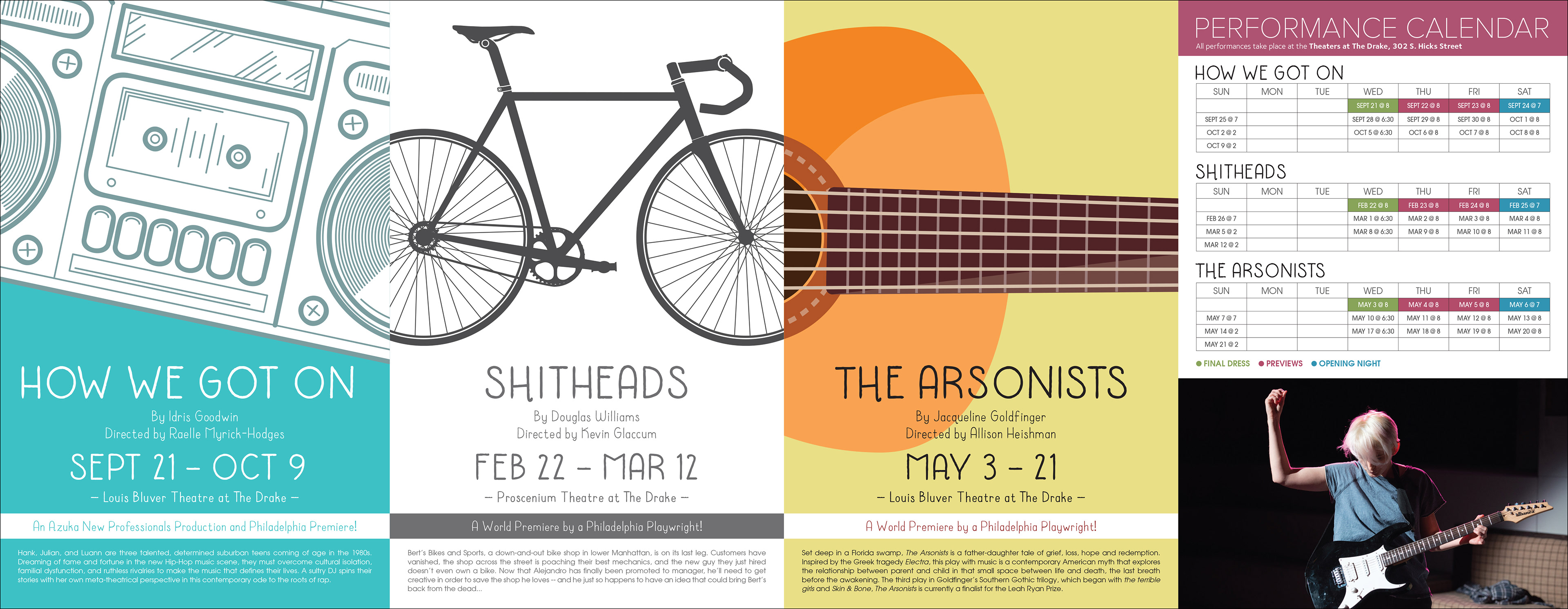 Azuka Theatre 2016-2017 gate fold brochure (inside)