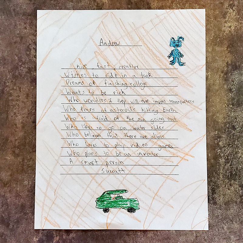 Andrew 4th grade "who is"