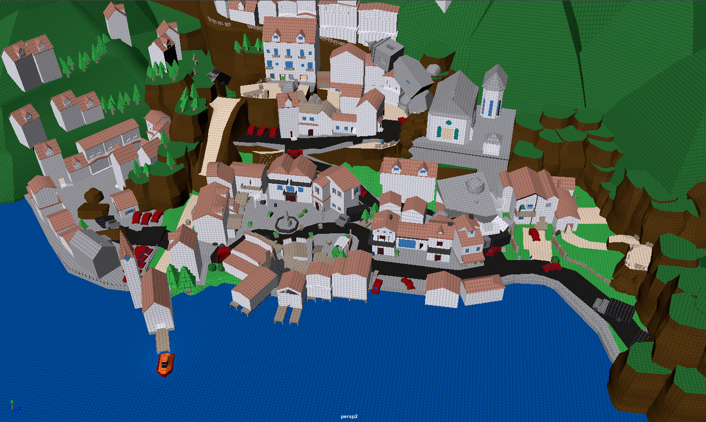 Fixed the road, added some enemy vehicles for more tense presence. More town destruction.