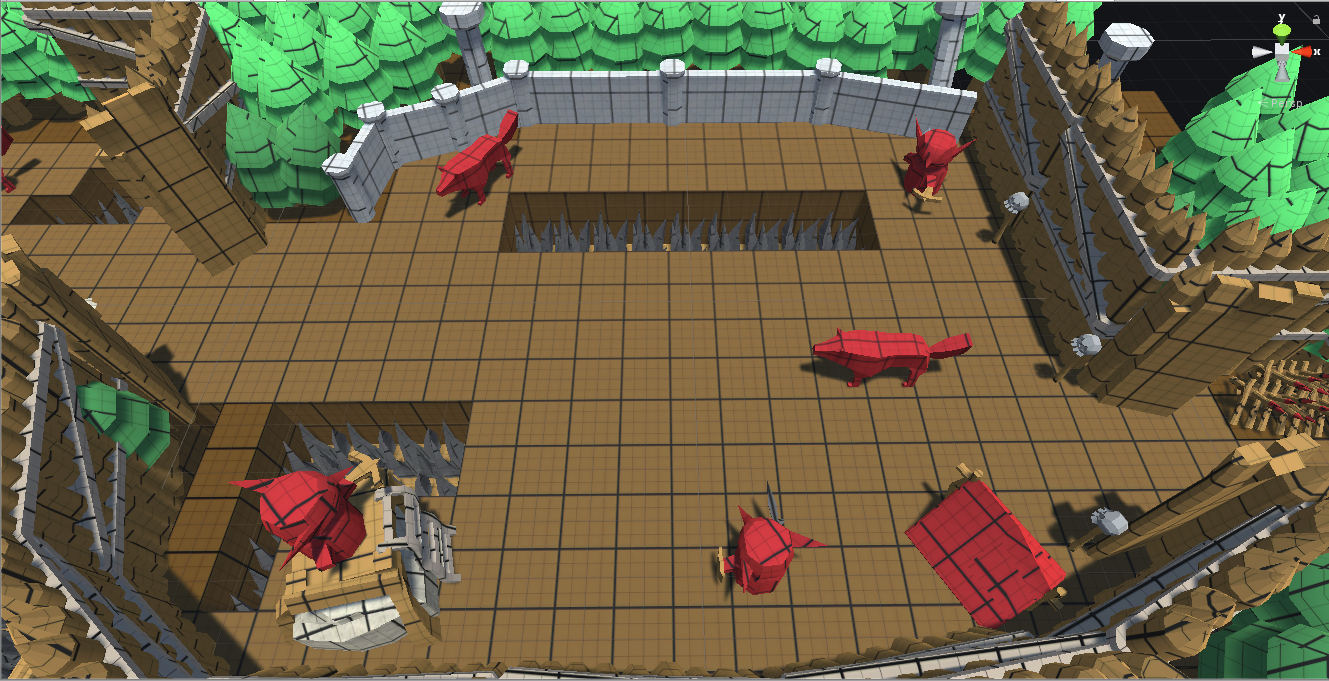 Fighting against goblins and wolves in the camp