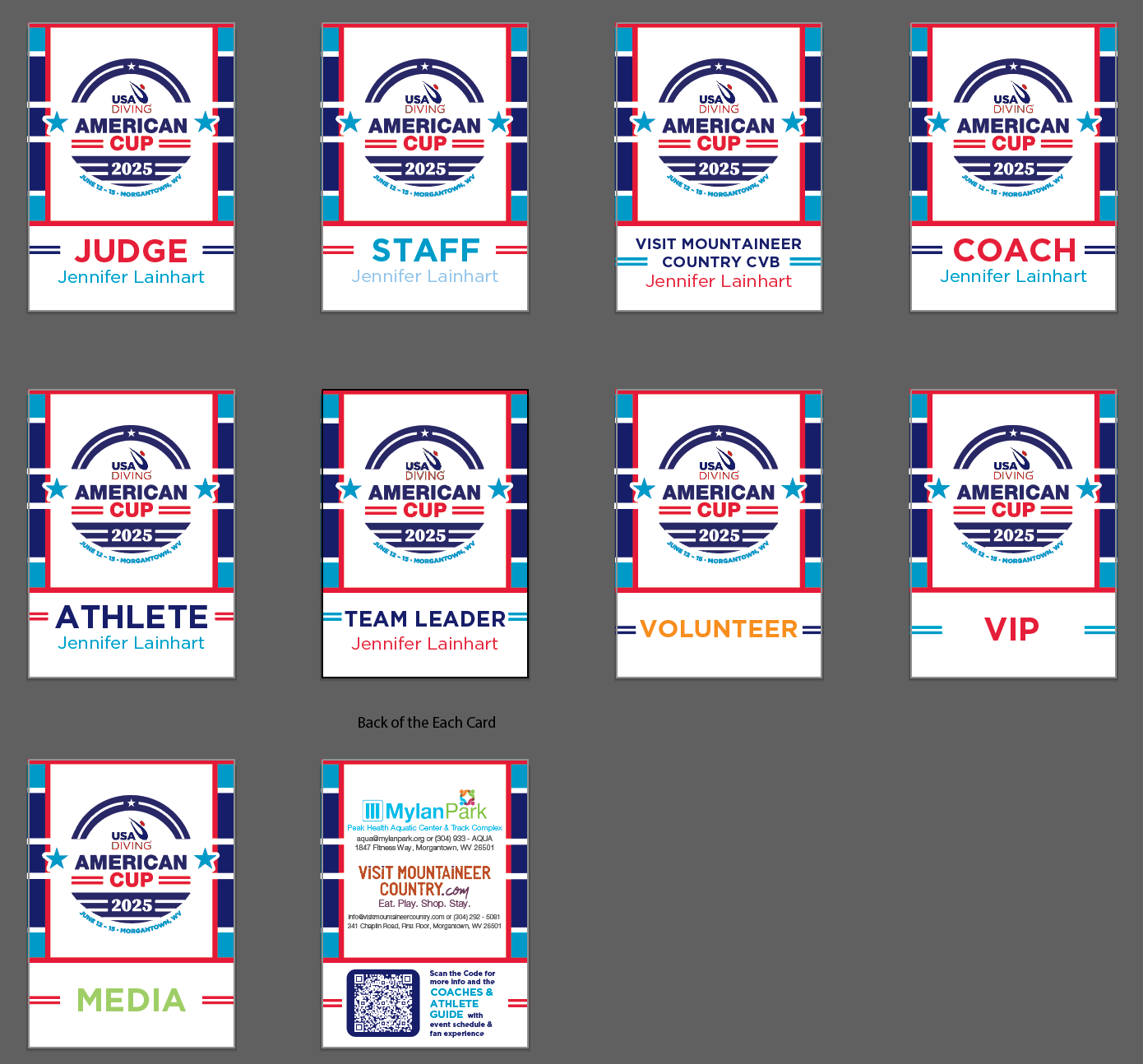 Credential Designs for the 2025 USA Diving American Cup