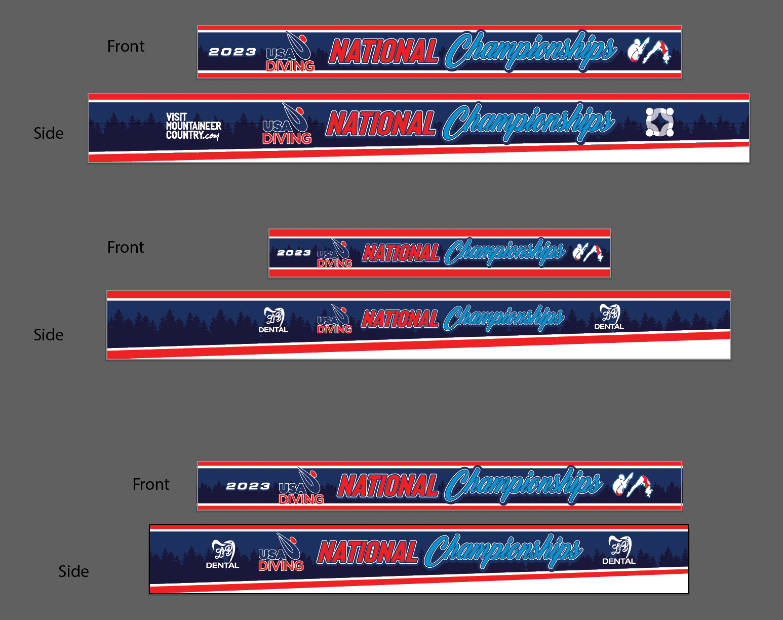 2023 USA Diving National Championships Platform Wrap Designs Front and Side