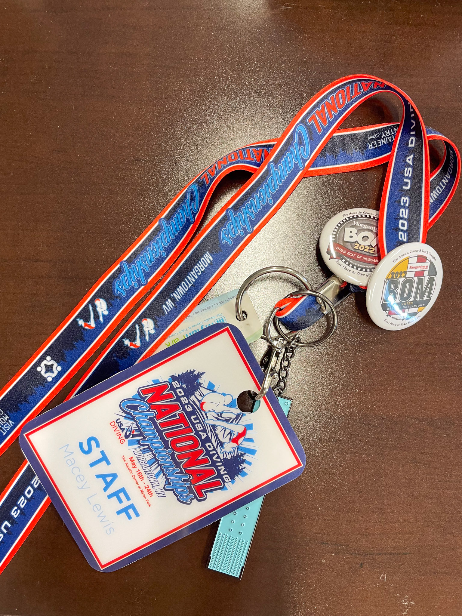 USA Diving National Championships Staff Credential Tag and Lanyard