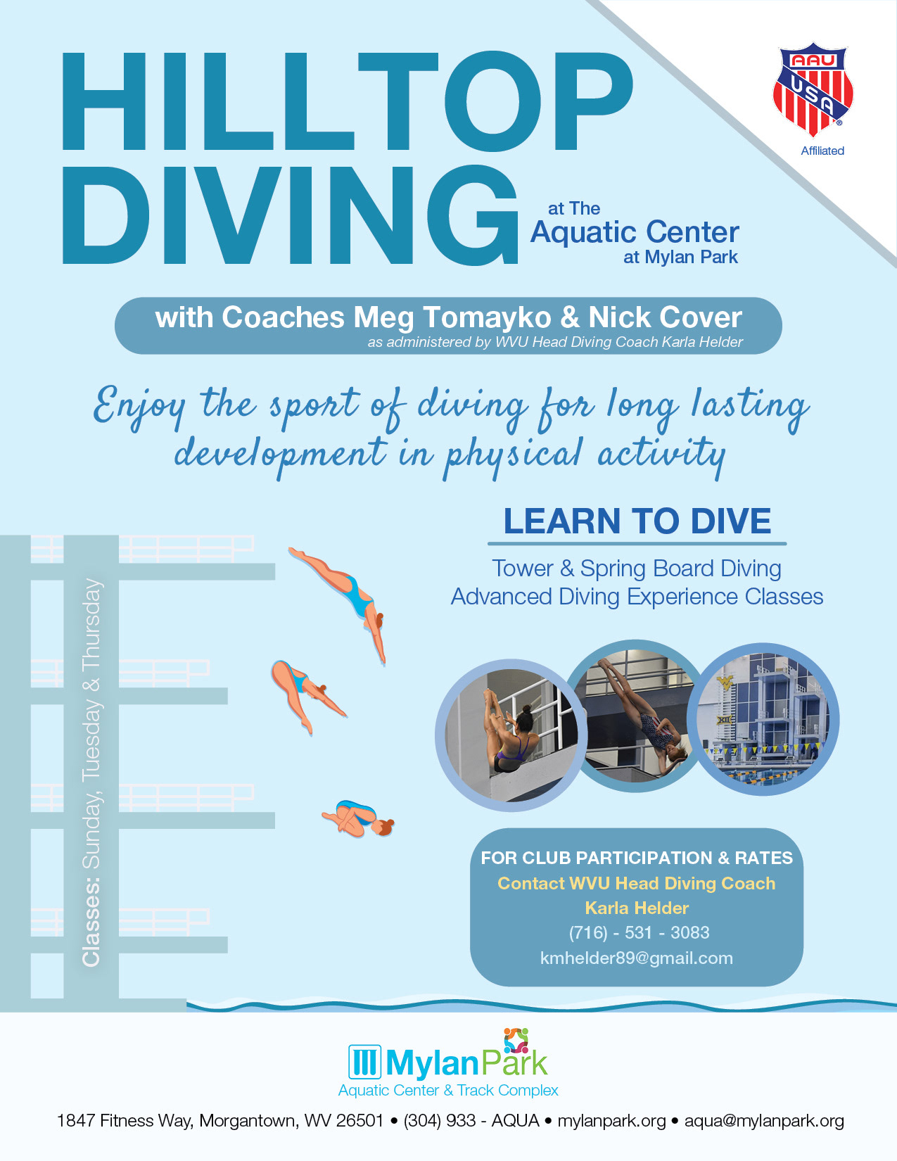 Hilltop Diving Program Flyer Design