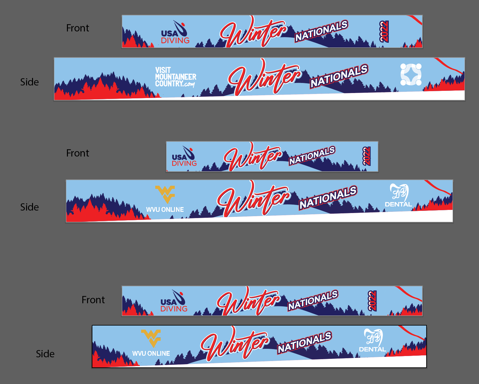 2022 USA Diving Winter Nationals Platform Wrap Designs Front and Side