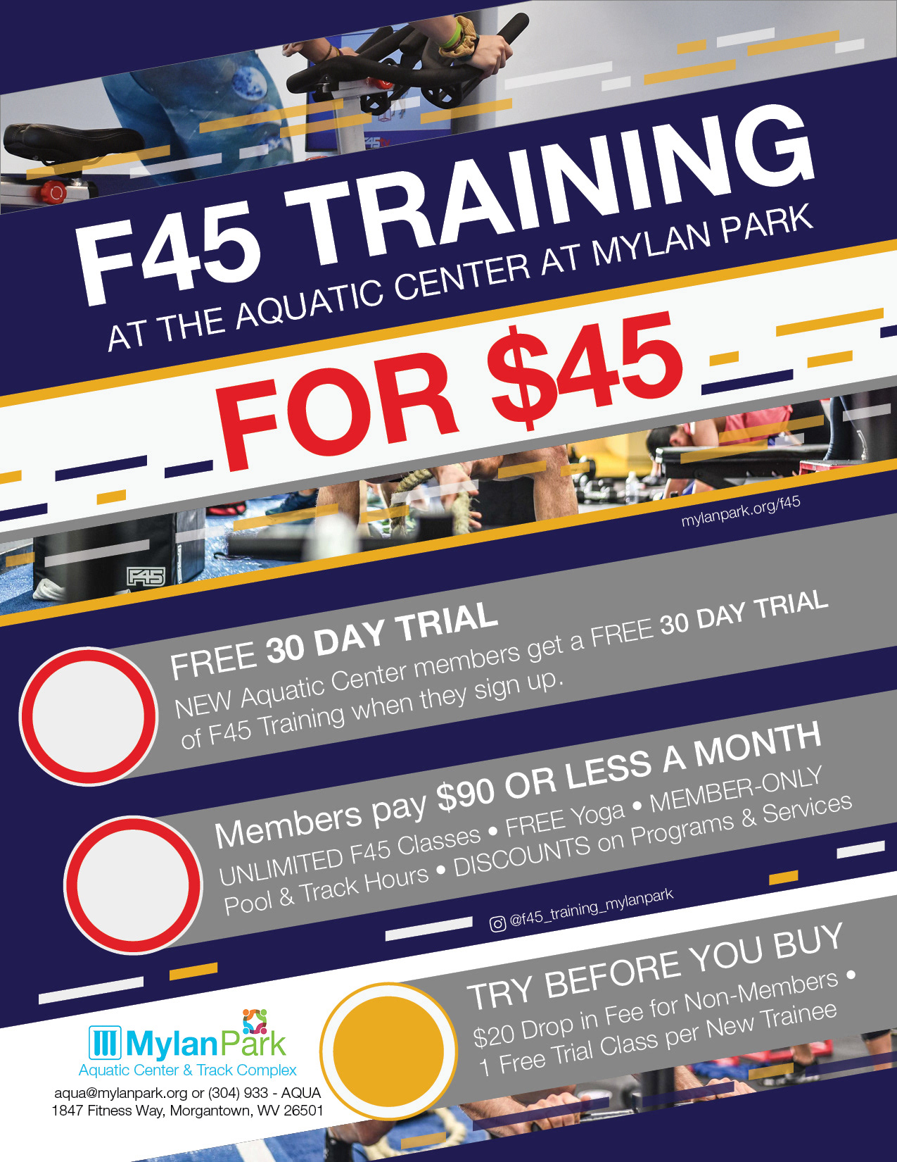 F45 Training at Mylan Park Flyer Design
