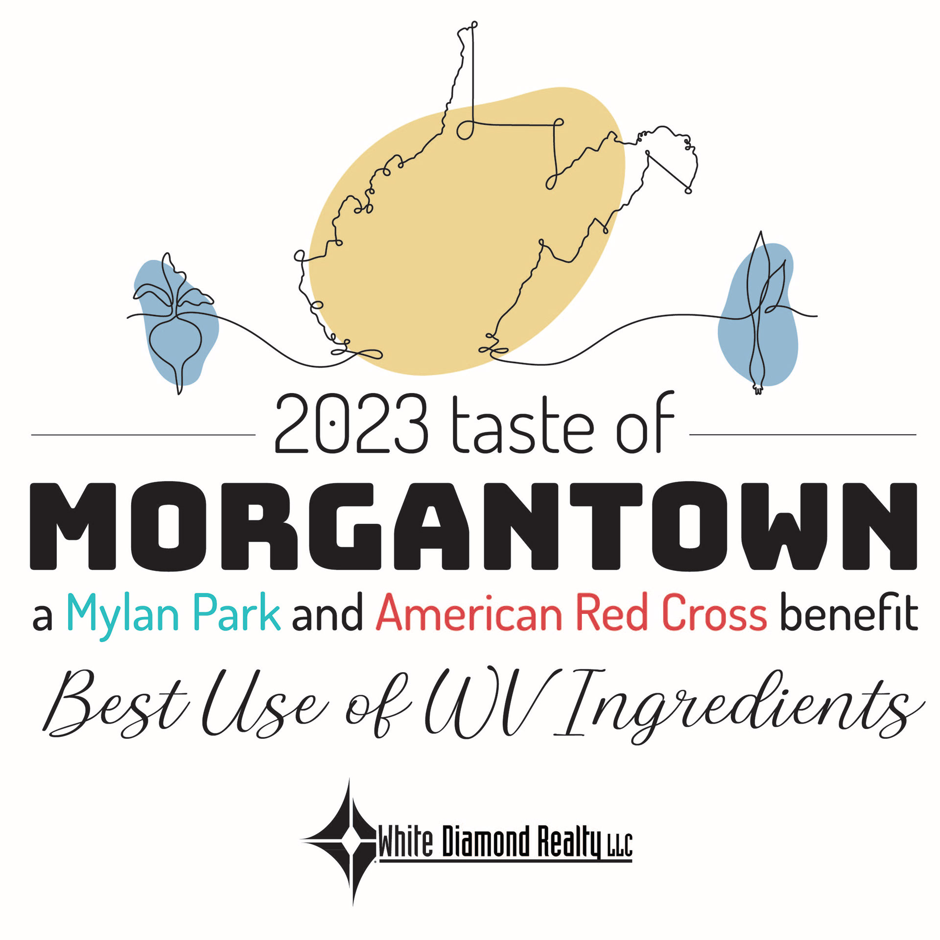 2023 Taste of Morgantown Best Use of WV Ingredients Continuous Line Art Award Plate Design