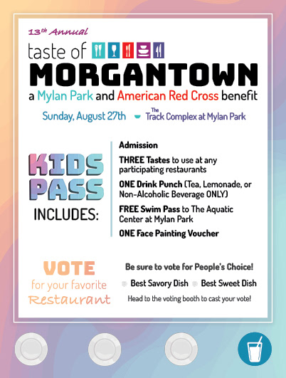 2023 Taste of Morgantown Kids Pass Design Back