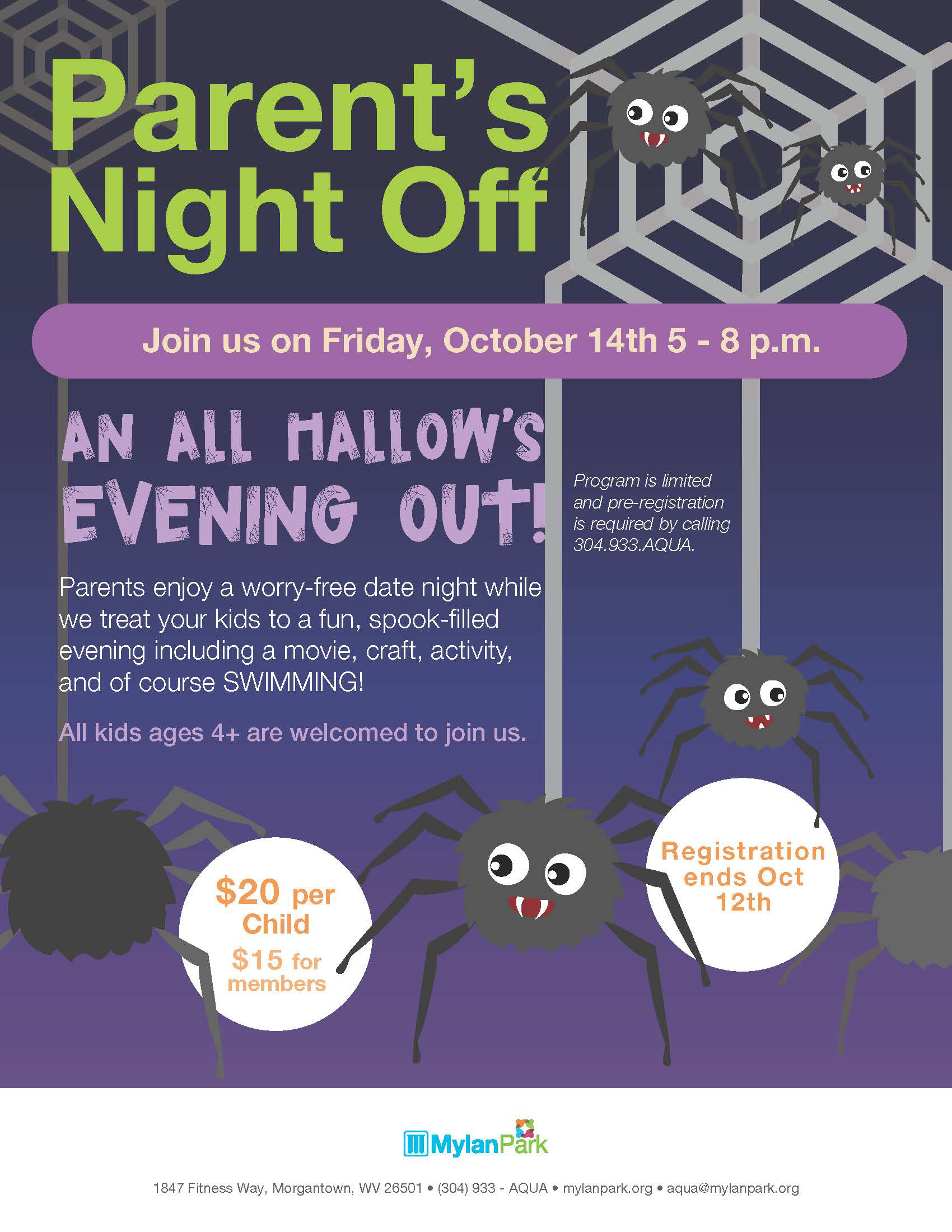 Parent's Night Off Halloween Program Flyer Design