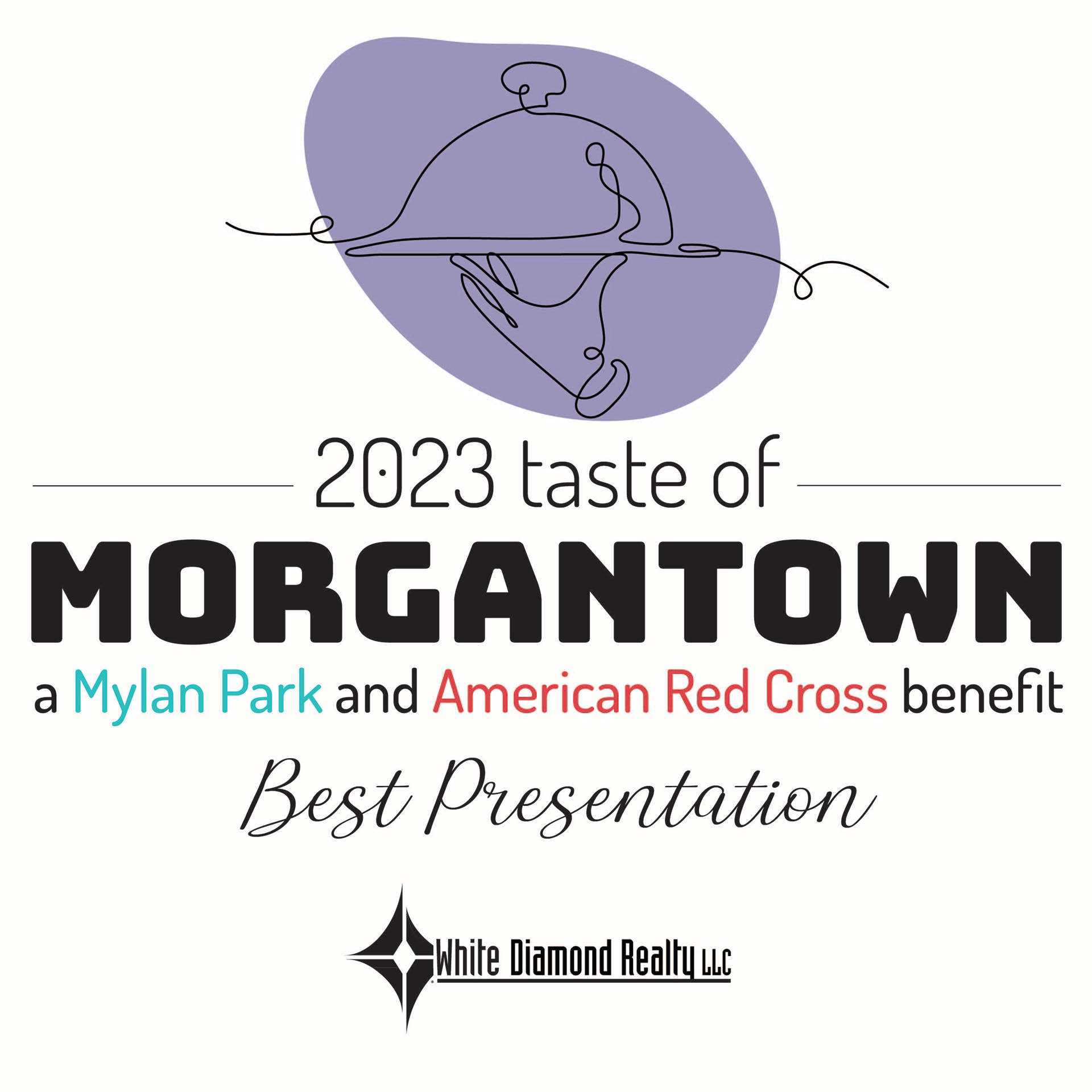 2023 Taste of Morgantown Best Presentation Continuous Line Art Award Plate Design