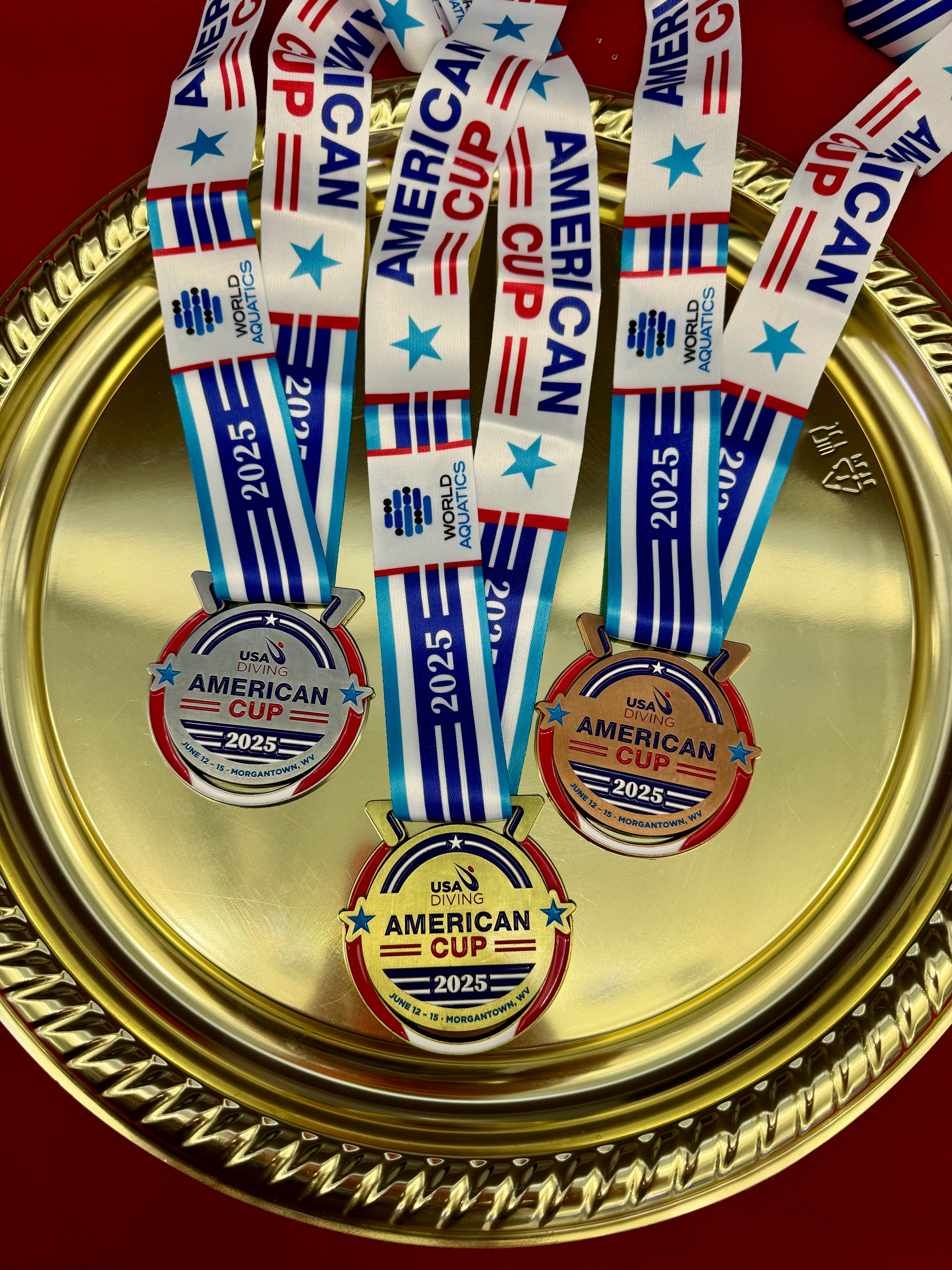 USA Diving American Cup Logo Award Metals (Gold, Silver, and Bronze)