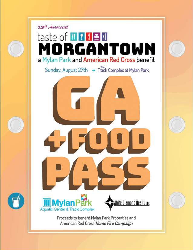 2023 Taste of Morgantown General Admission Plus Food Pass Design Front