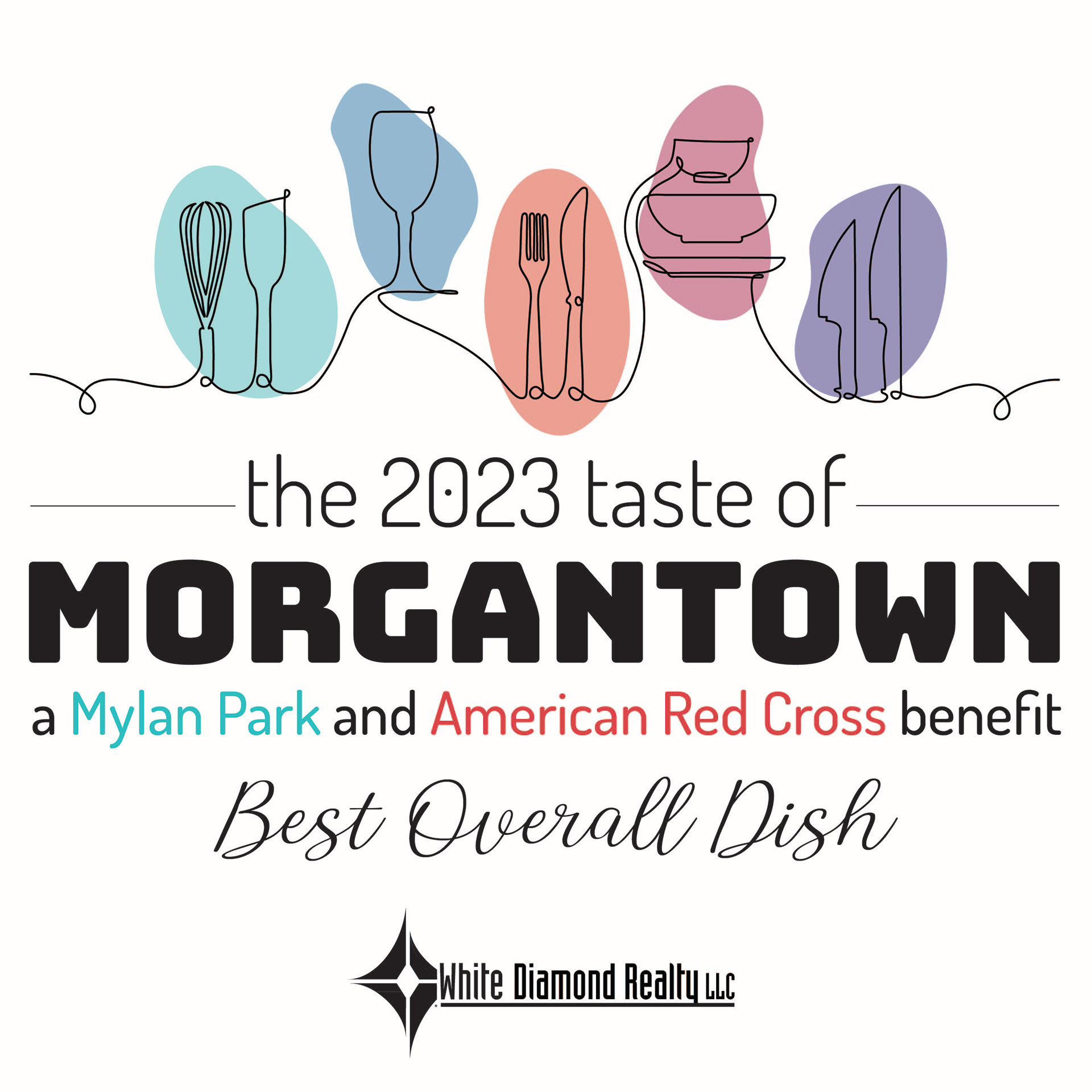 The 2023 Taste of Morgantown Best Overall Dish Continuous Line Art Award Plate Design