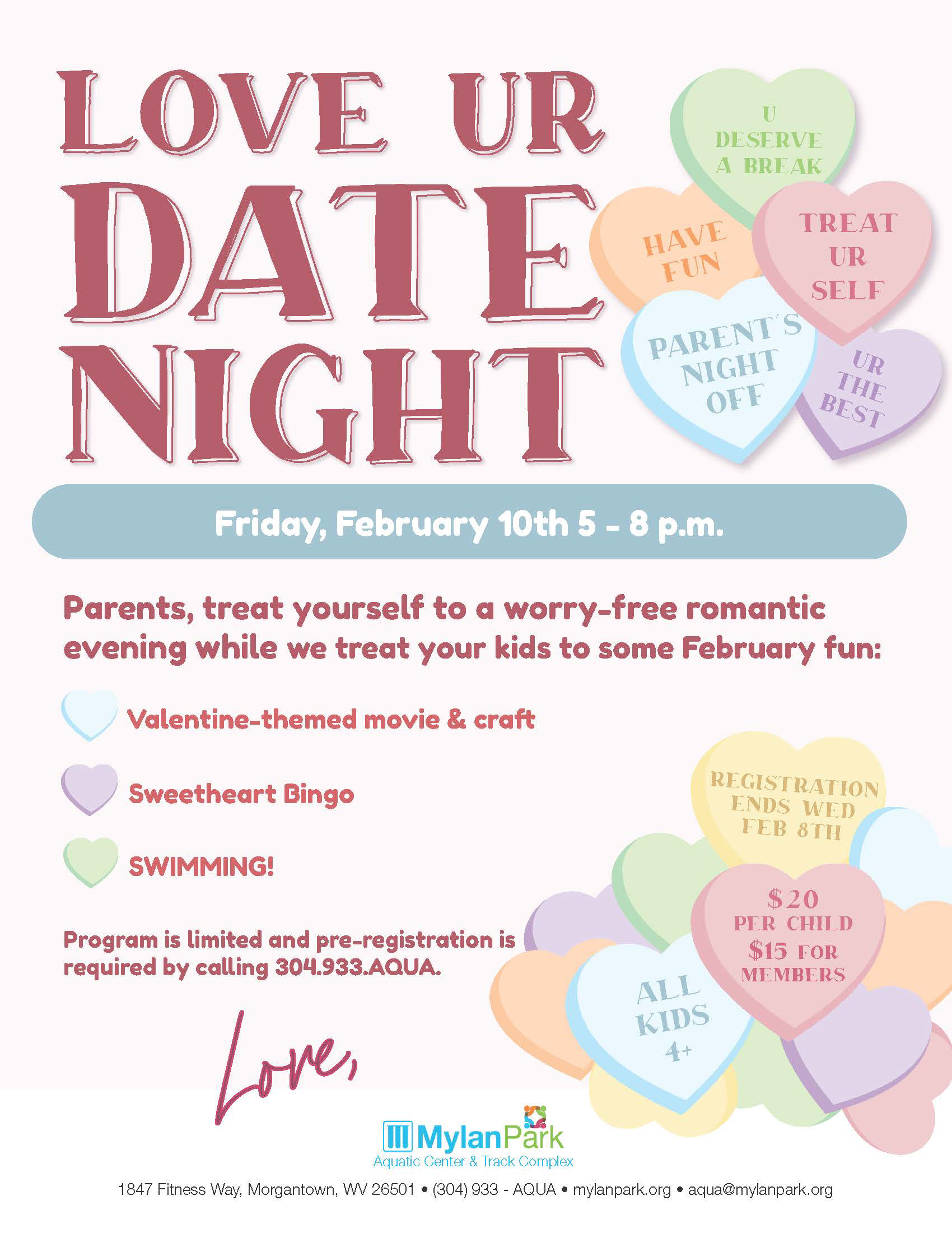 Parent's Night Off Valentine Program Flyer Design