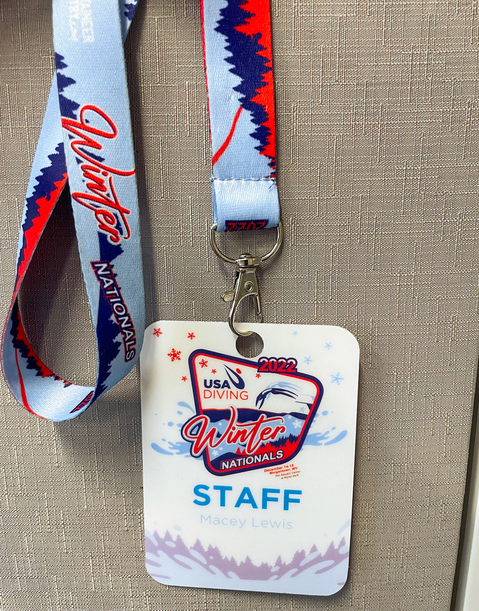 USA Diving Winter Nationals Staff Credential Tag and Lanyard