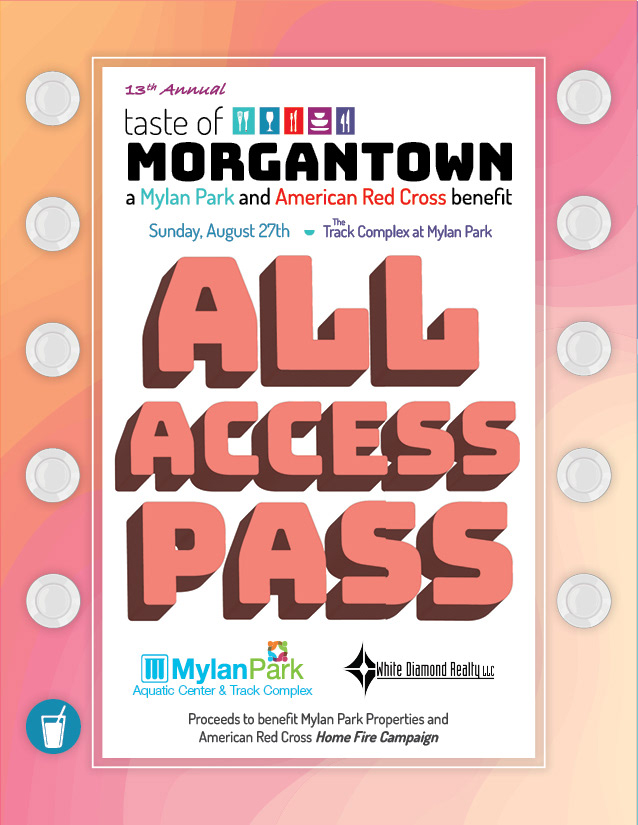 2023 Taste of Morgantown All Access Pass Design Front