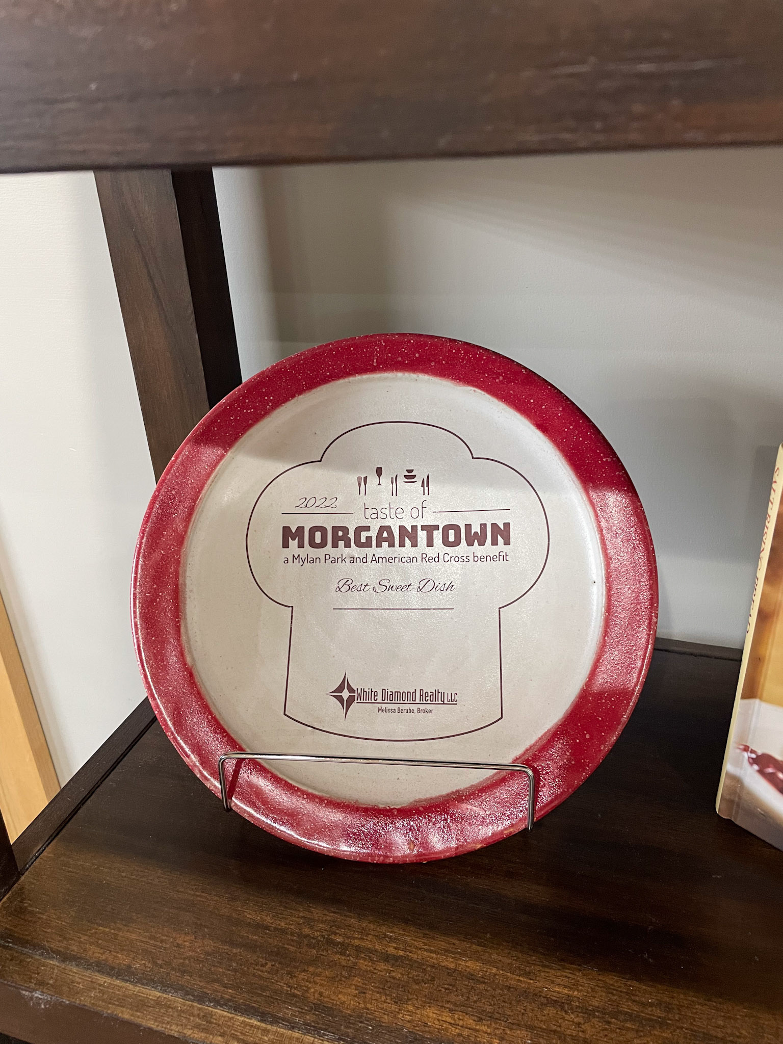 2022 Taste of Morgantown Best Sweet Dish Award Plate