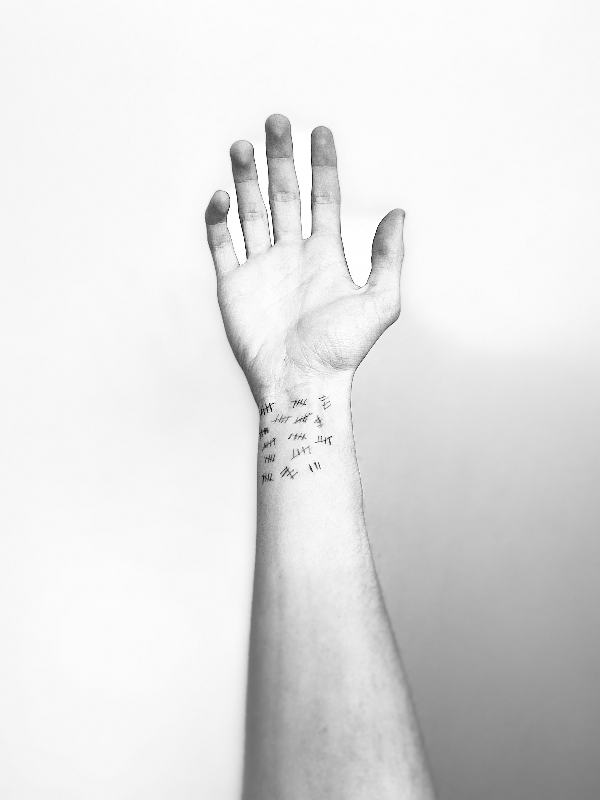 Self-experiment, done early in the COVID-19 pandemic. Each tally represents one time that I touched my face over the course of a day. March 2020