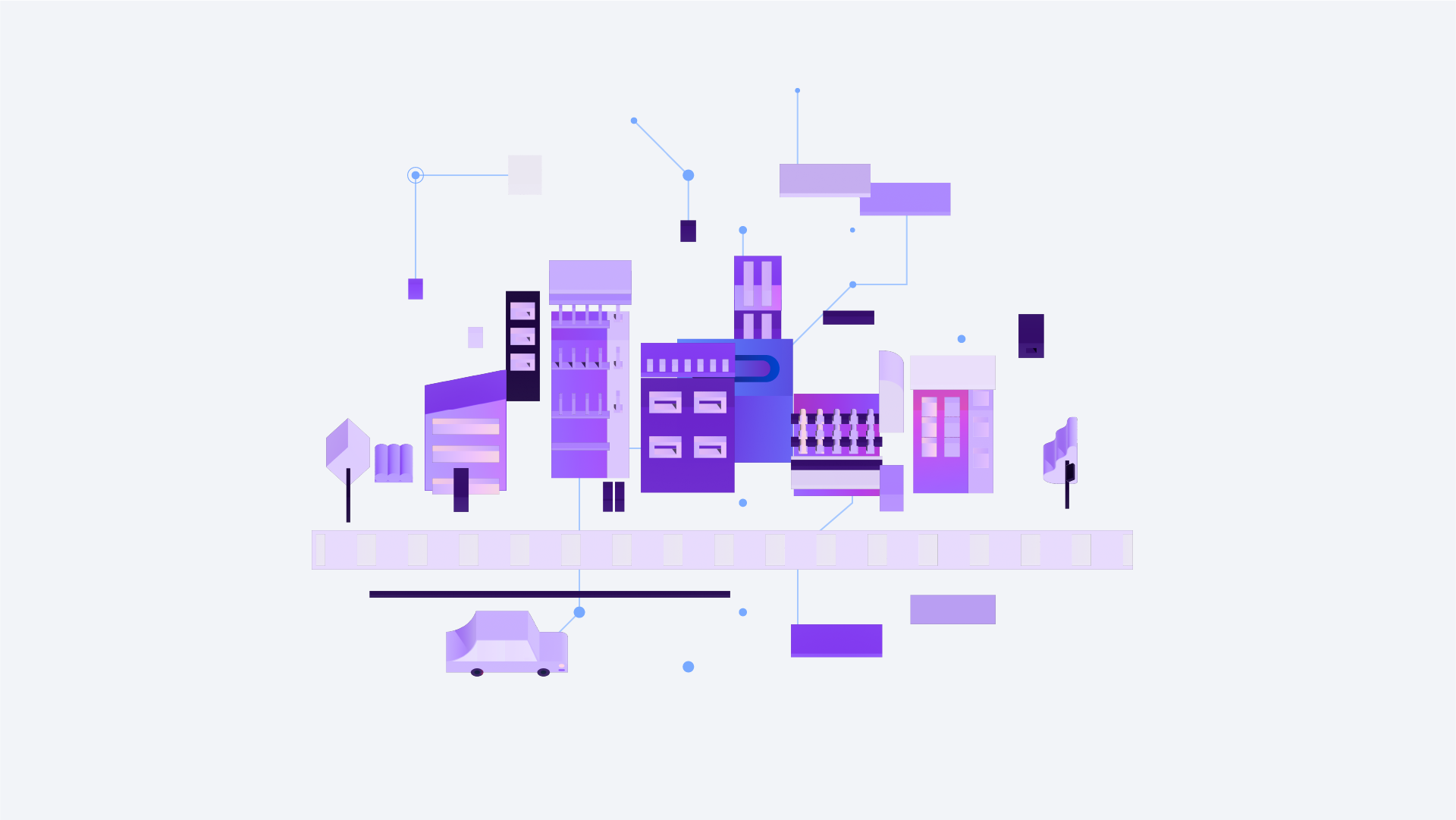 *Note to Animator - Revolves up from 2D to 3D to reveal the on-demand-grid from a bird’s eye view. 