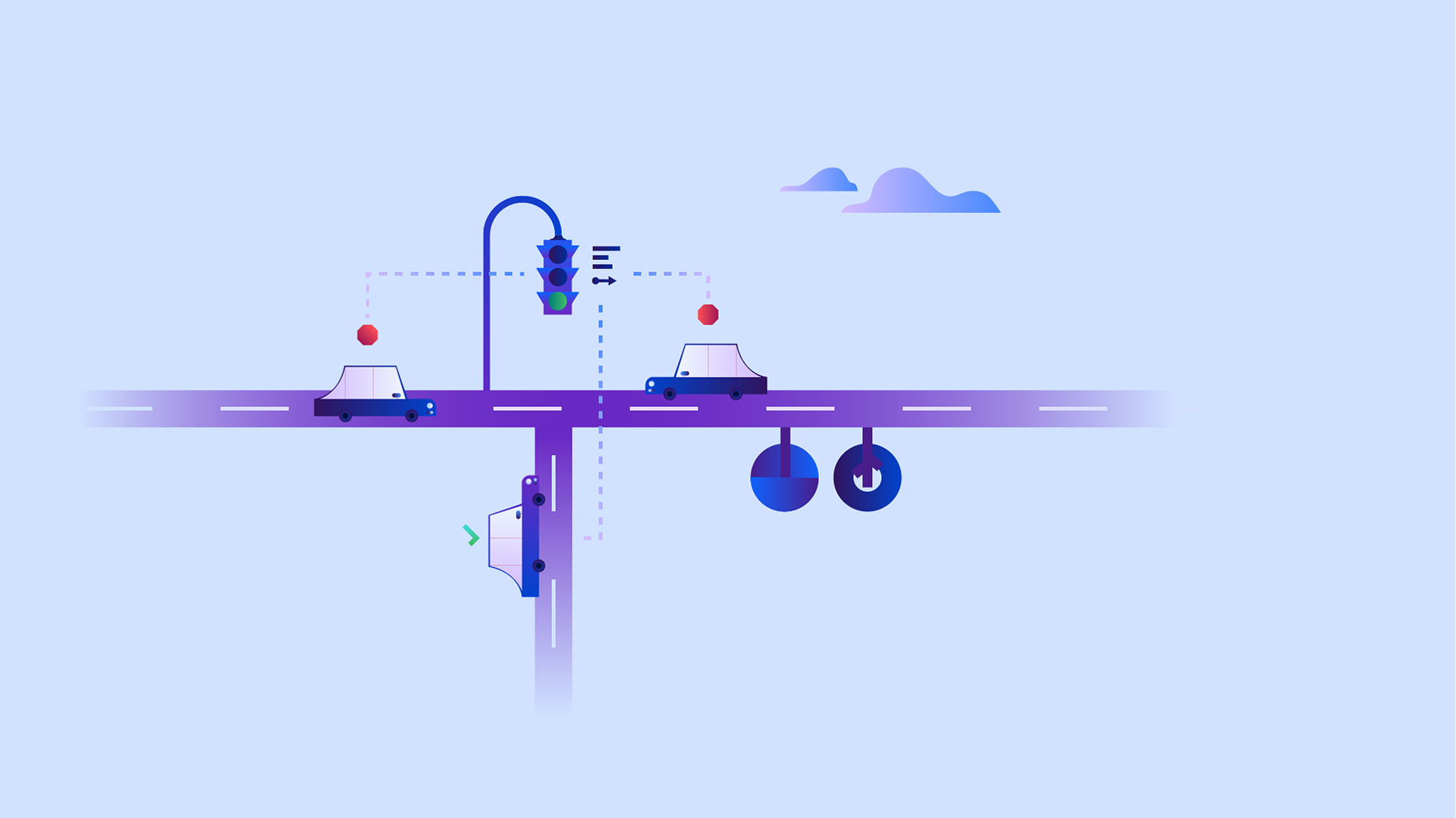 Traffic lights that talk to cars and buses to optimize traffic.