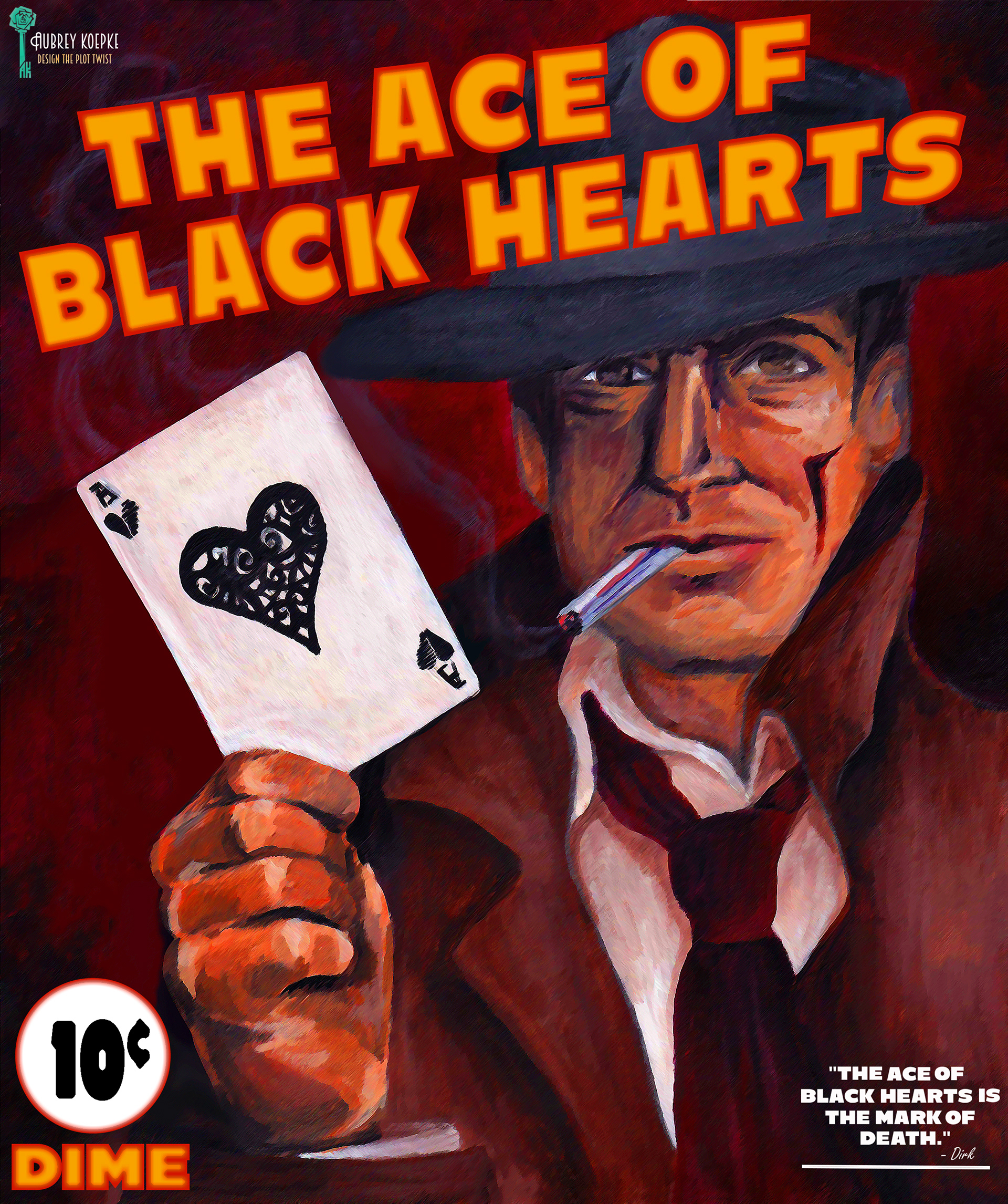 2022 The Aces Of Black Hearts Painting Of Graphic Novel Cover