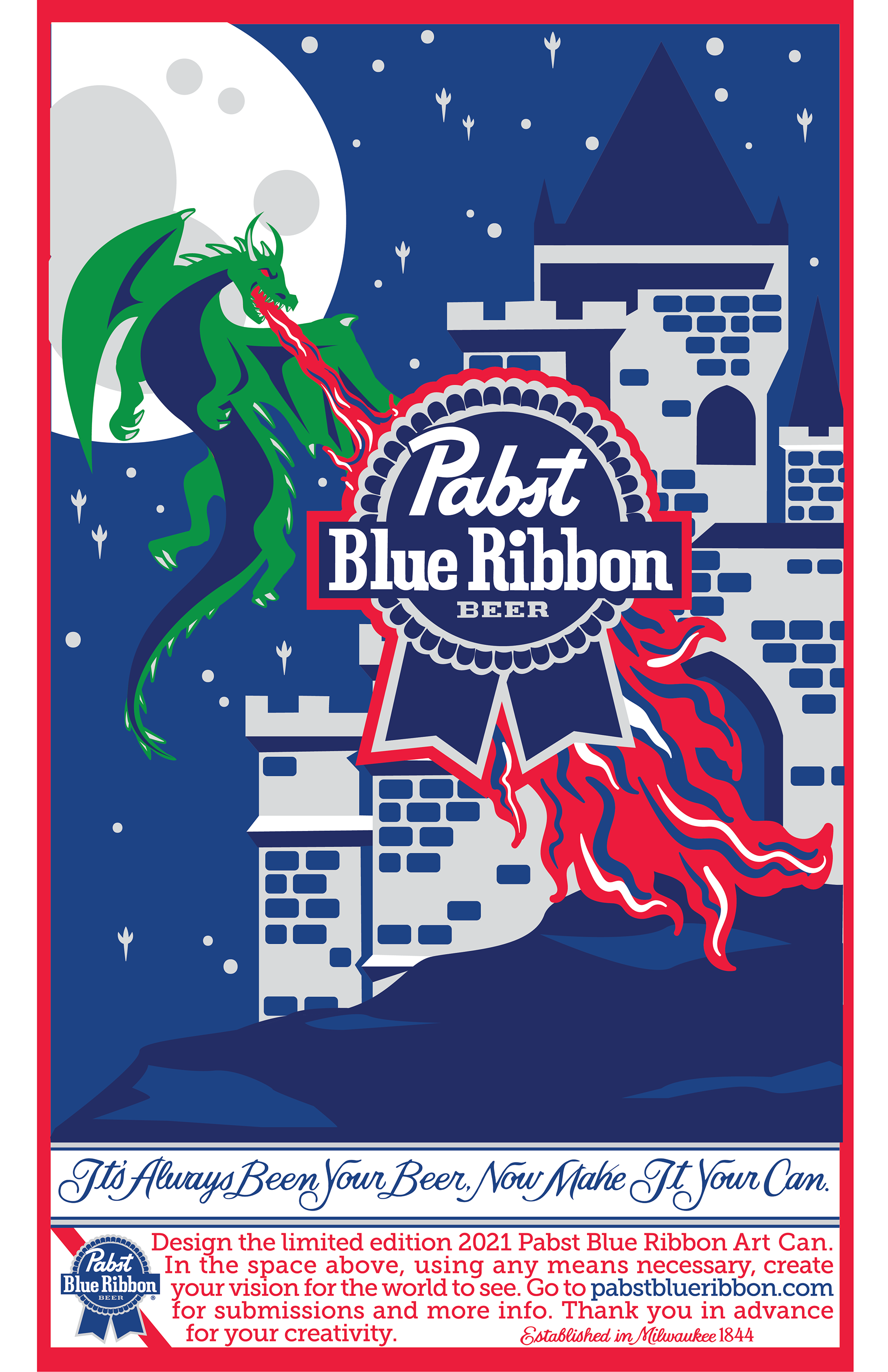2021 Pabst Blue Ribbon Fantasy Dragon Can Design