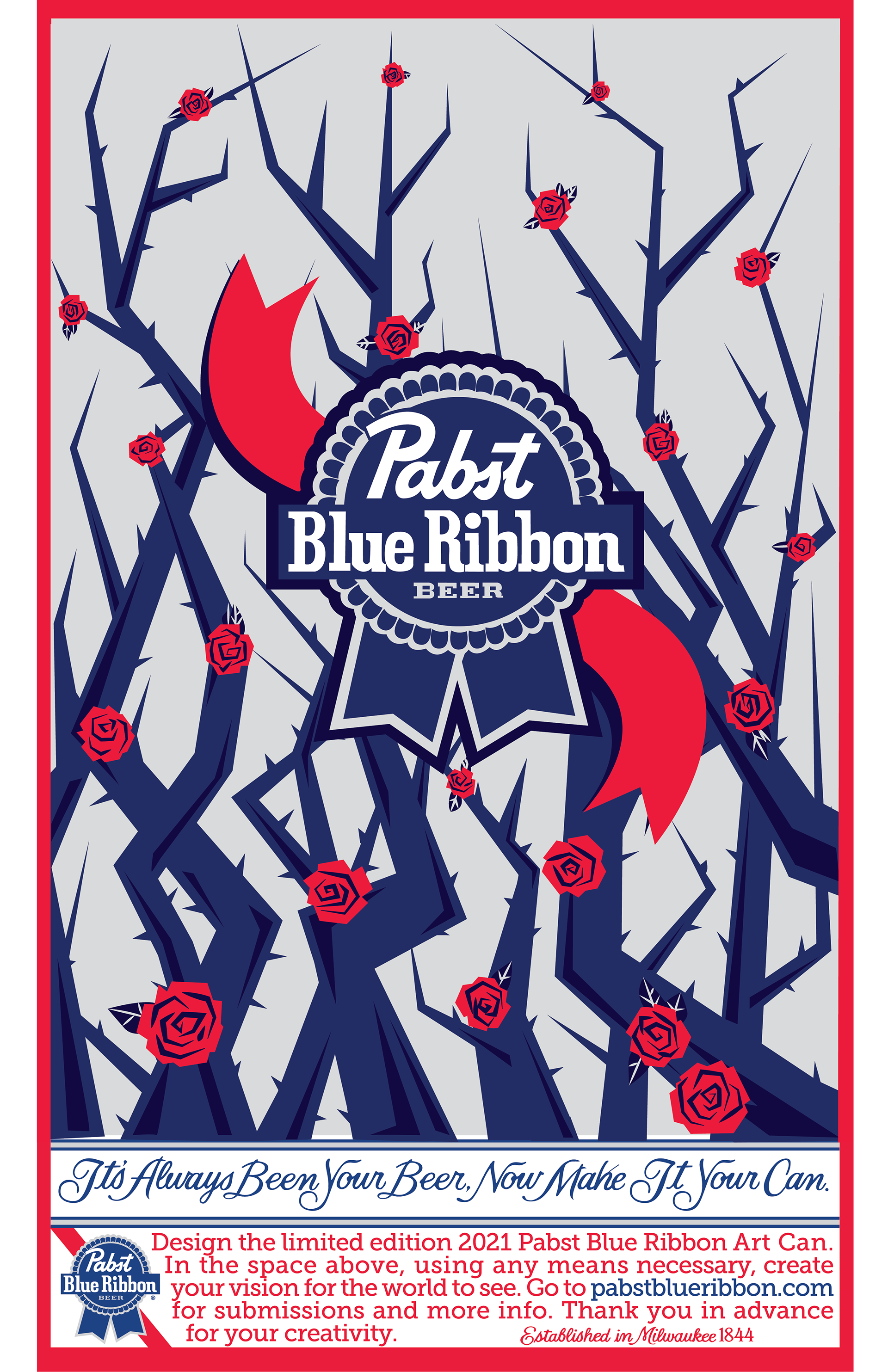 2021 Pabst Blue Ribbon Thorn Can Design