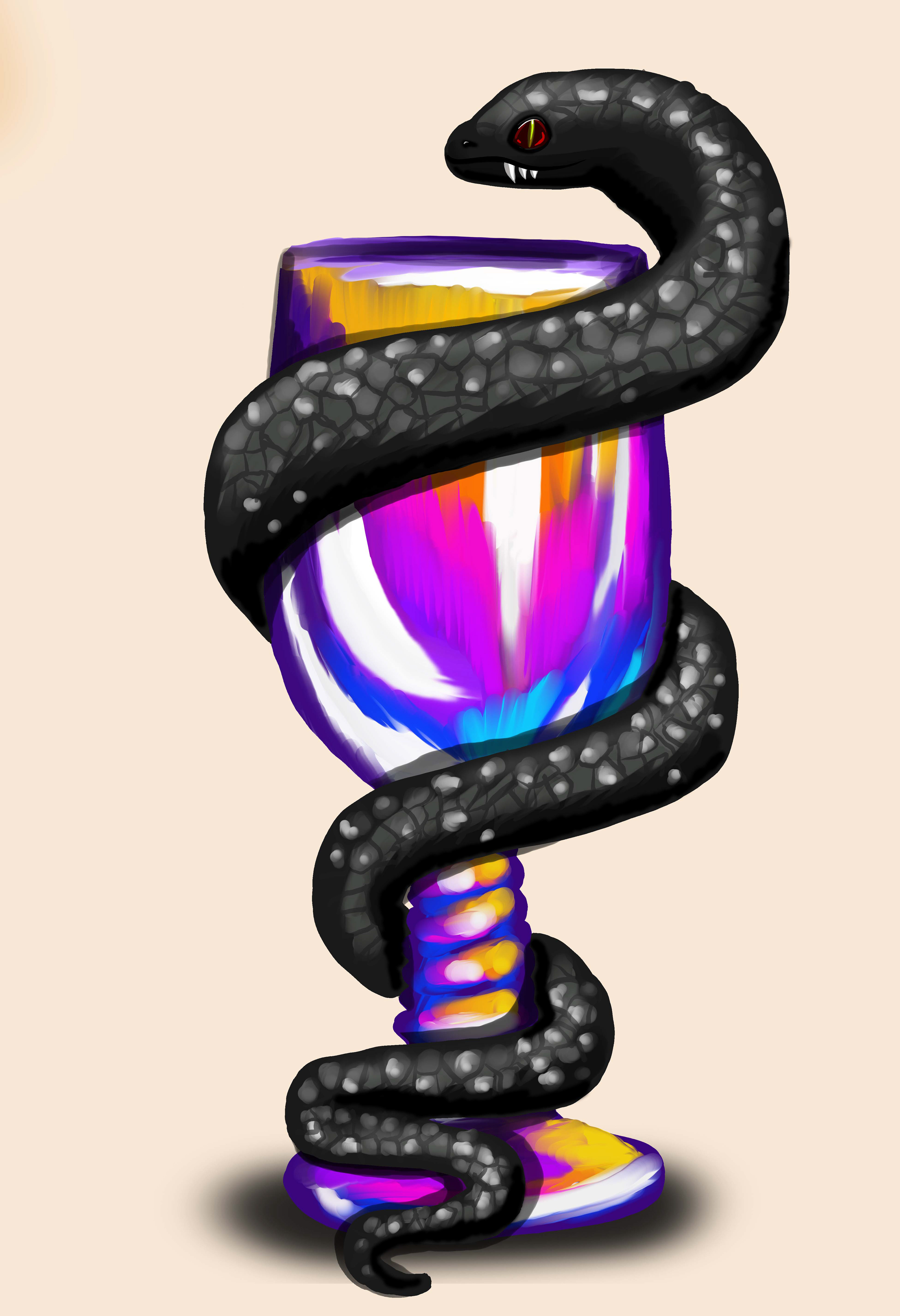 2021 Snake Around Poison Cup Digital Painting