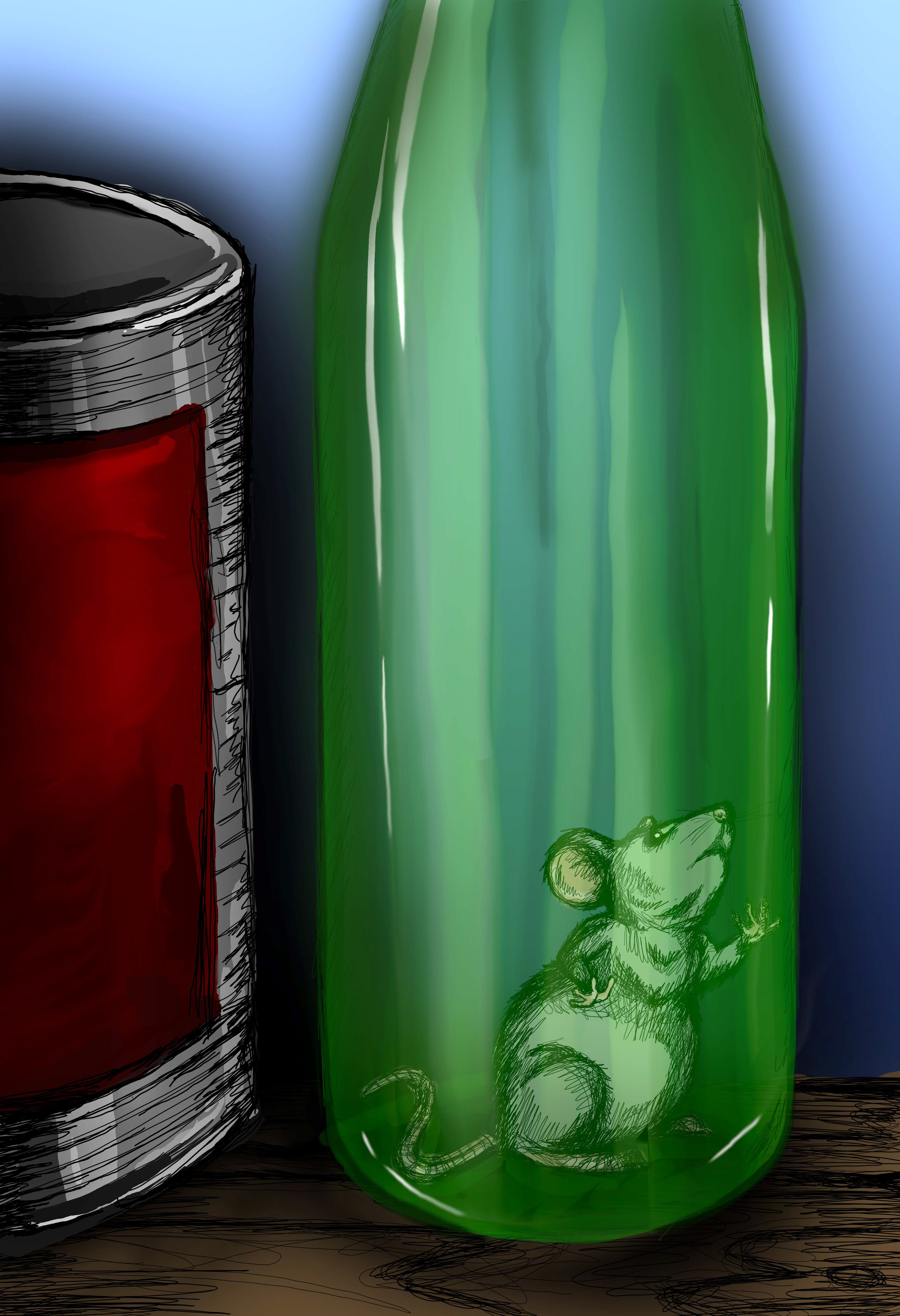 2021 Mouse in Bottle Digital Painting