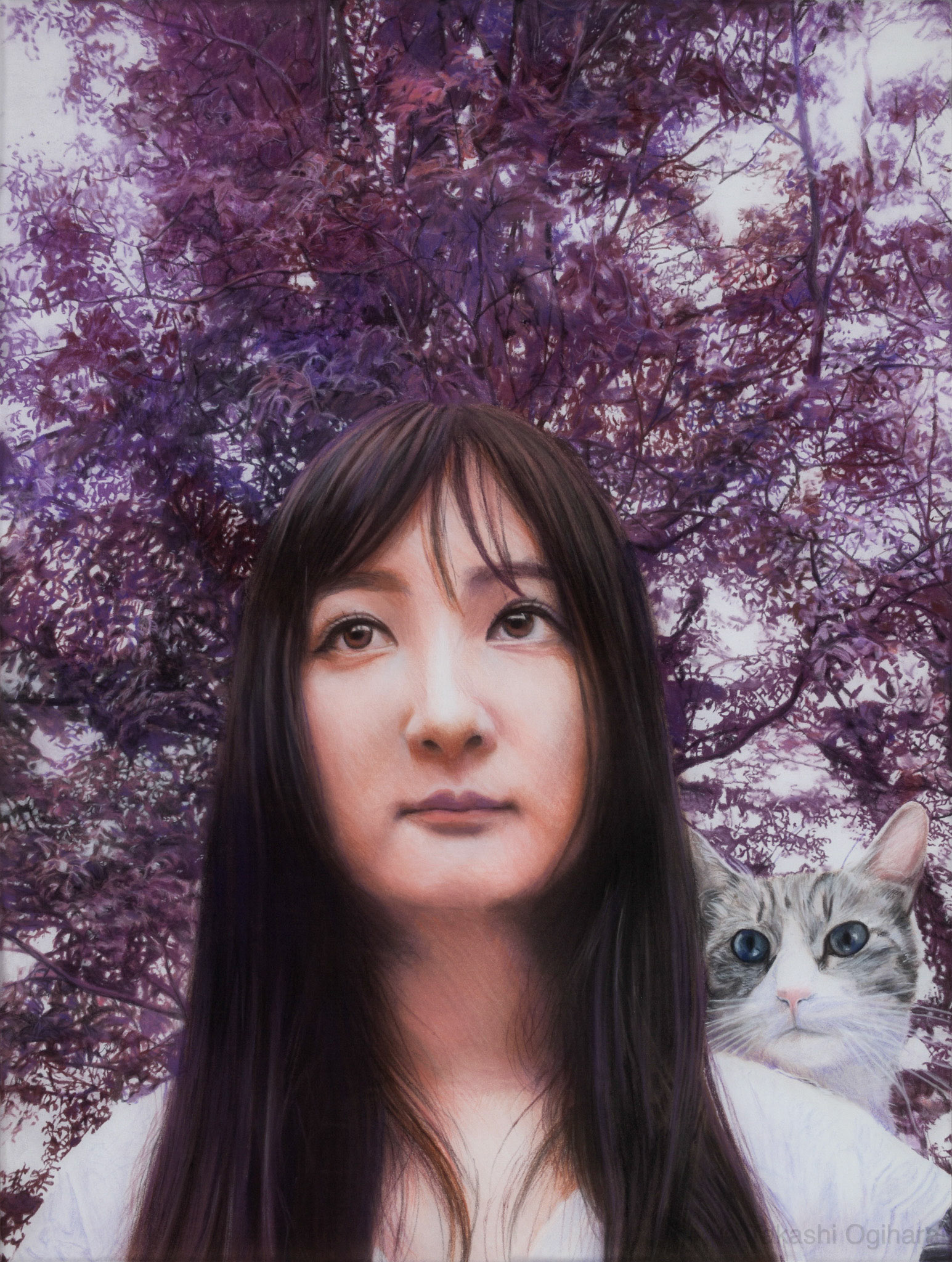 Today 15: 22 April 2024 Pastelmat 650mm✕488mm / Homo sapiens & Felis silvestris catus, and Phellodendron amurense