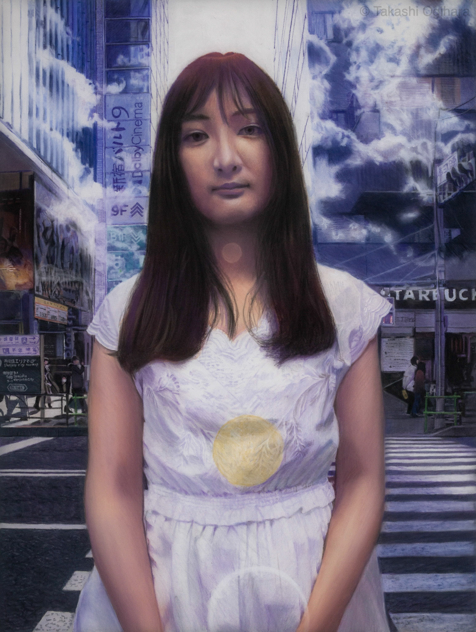 Today 21/Shinjuku, the sky, and my daughter: 31 August 2024 Pastelmat 650mm✕488mm