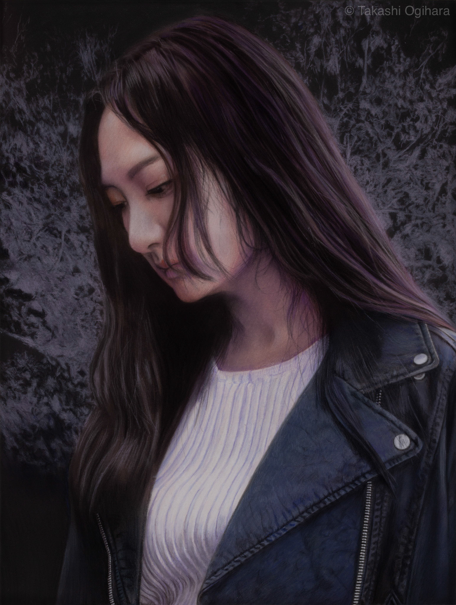 Art & Color 365 Magazine : The 2024 Pastel Competition. Special Merit Award. Today 9: 21 November 2023 Pastelmat 650mm✕488mm / Background is the zelkova tree in Kinoshita. 