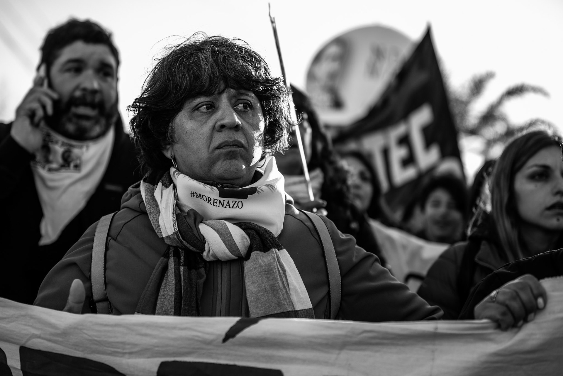 Mabel Zurita, Rubén’s wife, demanding justice for her husband.