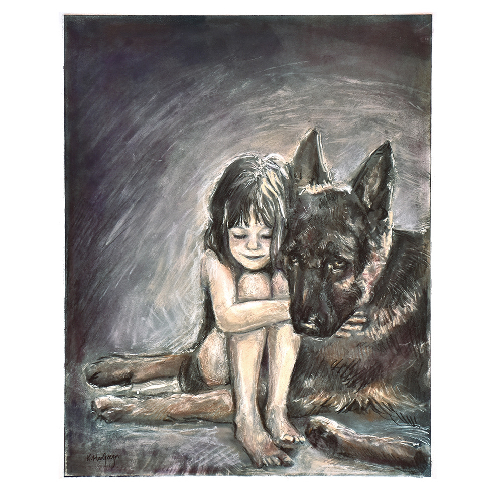Monotype with Chalk Pastel