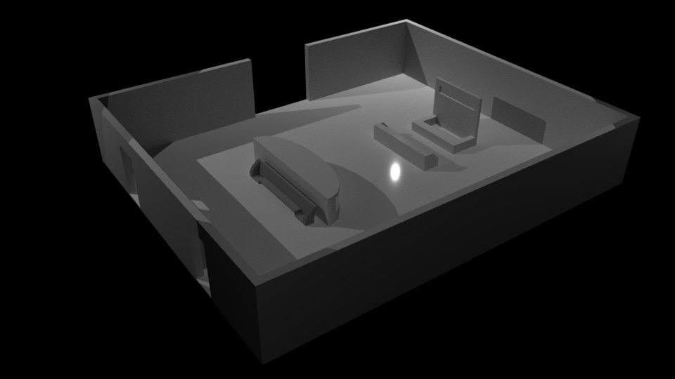 Museum lobby model (alternate view) created by 3D modeler, Tyler Pendleton