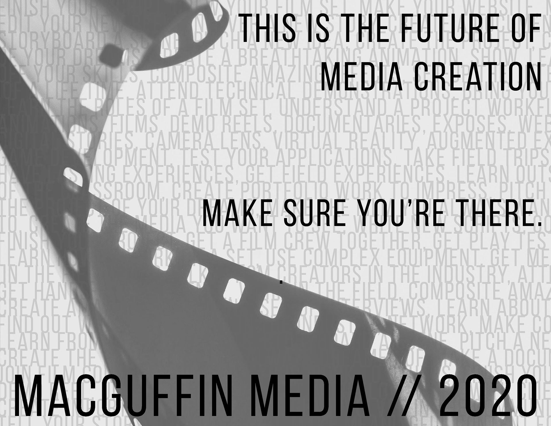 MacGuffin Media, black and white print graphic