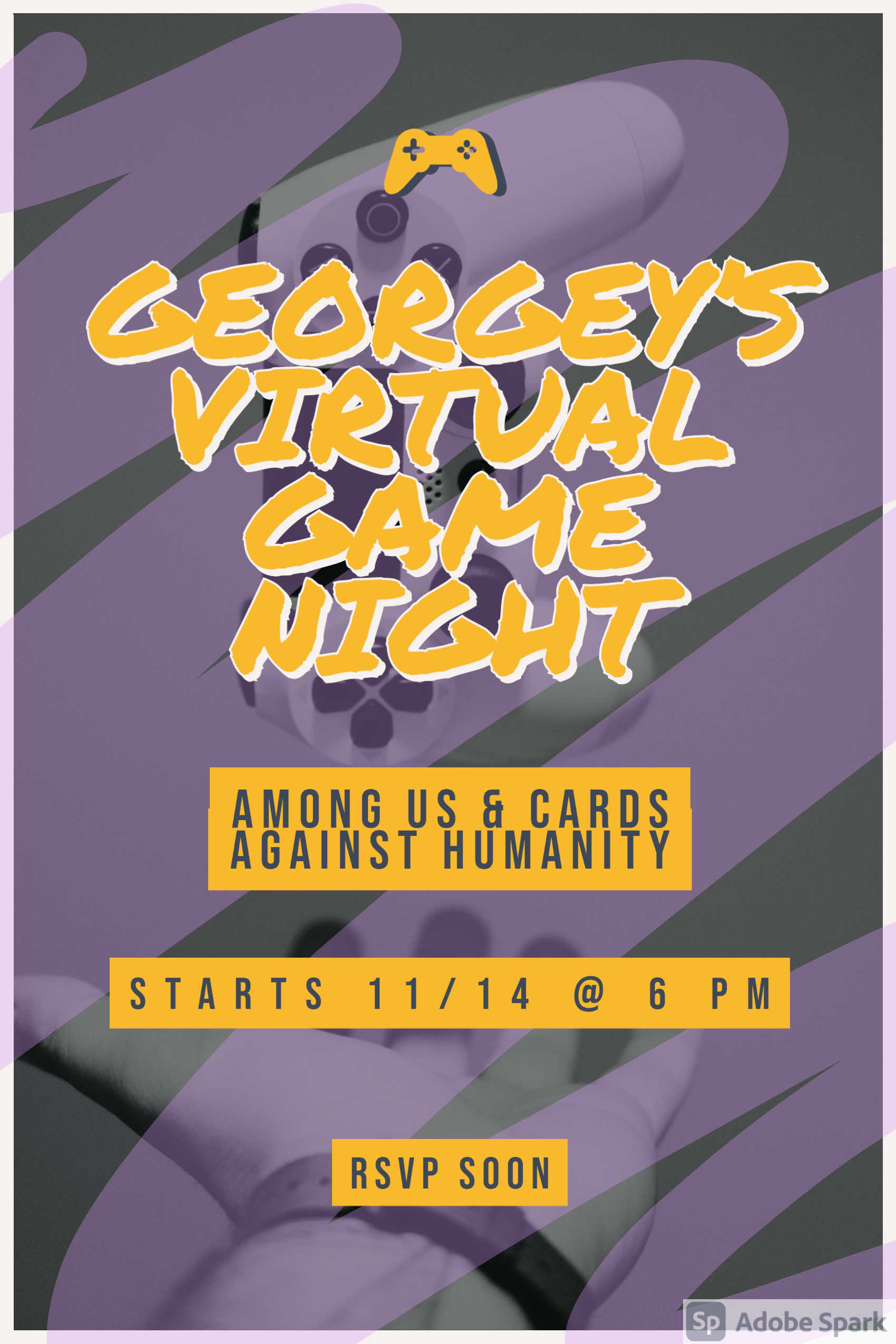 Virtual game night invitation