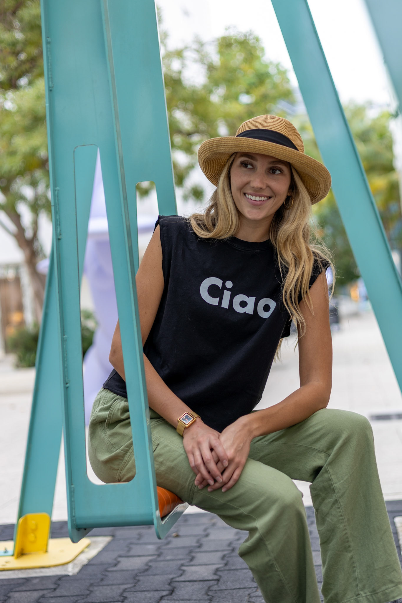 Ciao Happy interactions Shirt with Alia Buoniello in Miami Design District photo by Johnny Michael