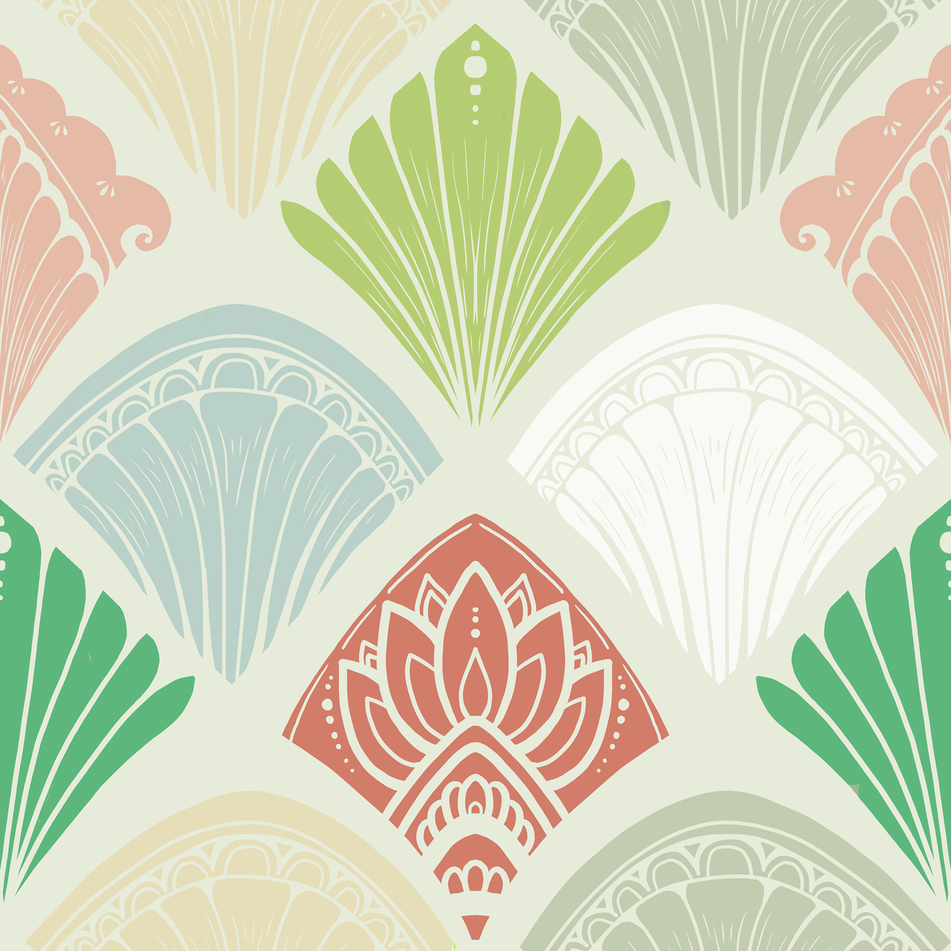 Light Floral Fan