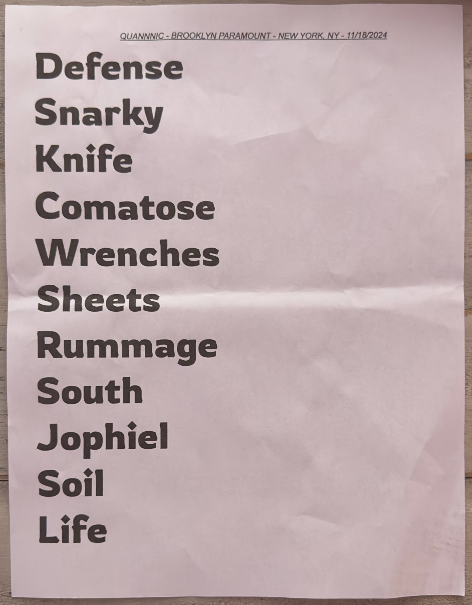 Quannnic @ the Brooklyn Paramount 11/19/24