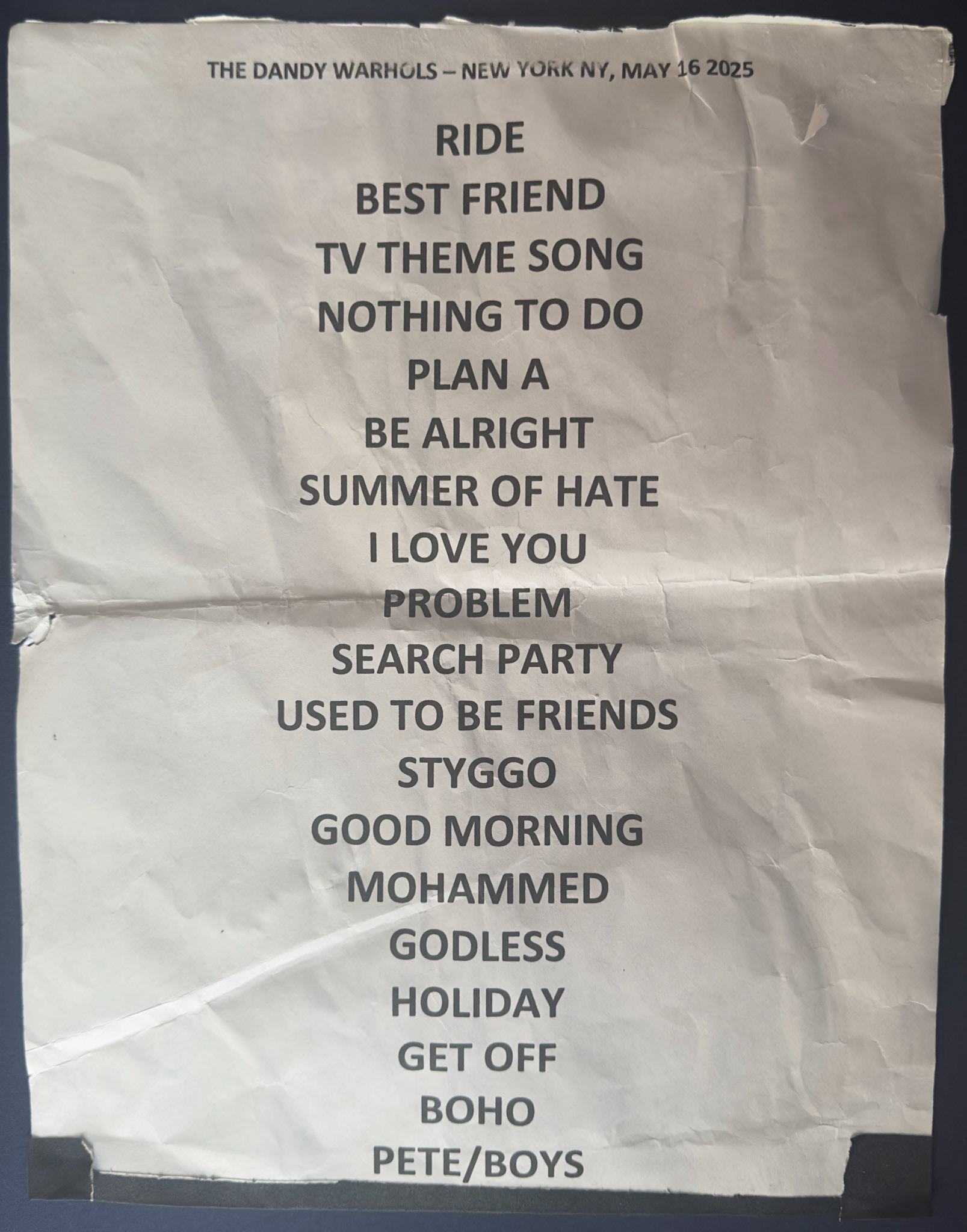 the Dandy Warhols @ Bowery Ballroom 5/16/25