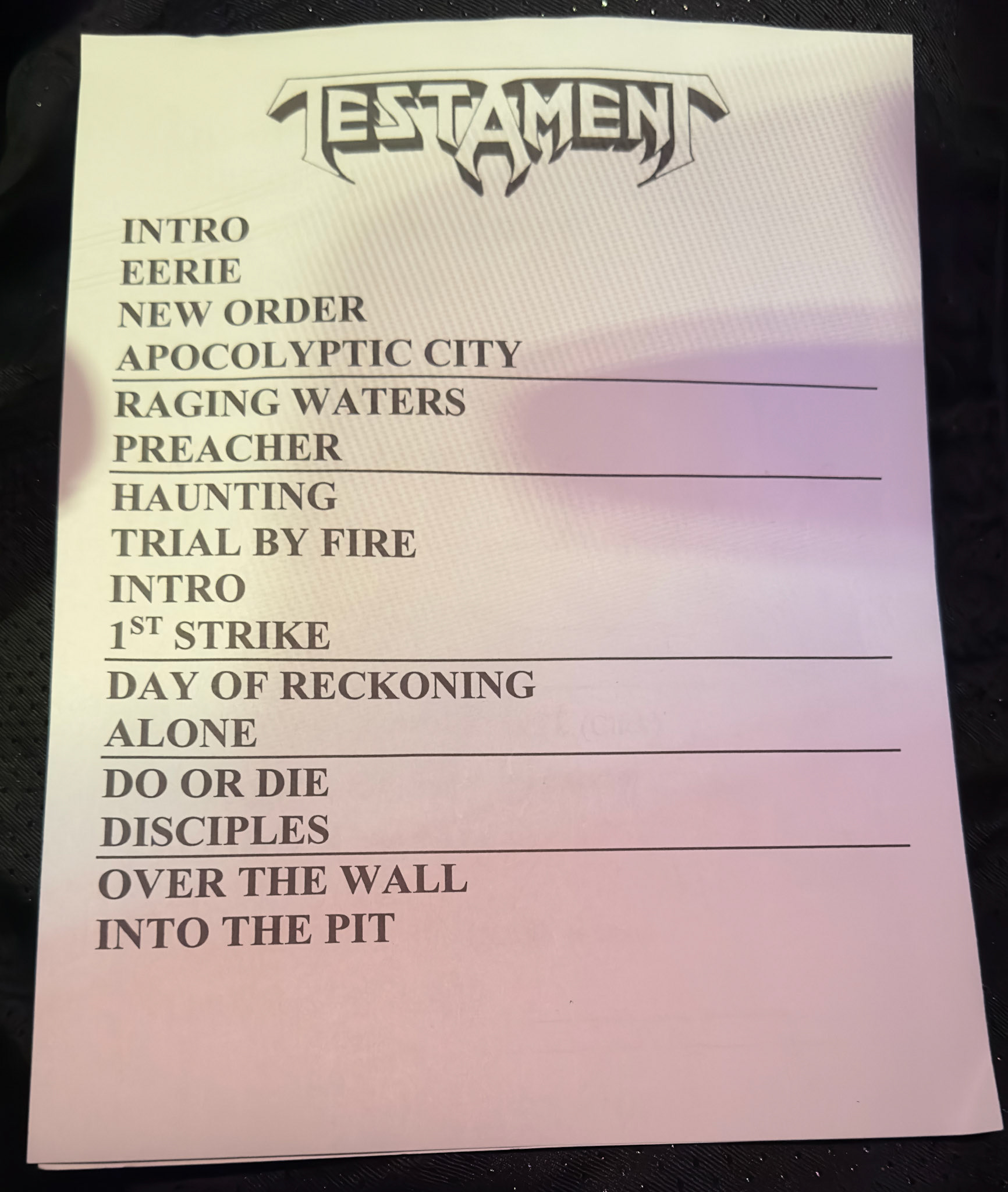 Testament @ Wind Creek Events Center 10/11/2024