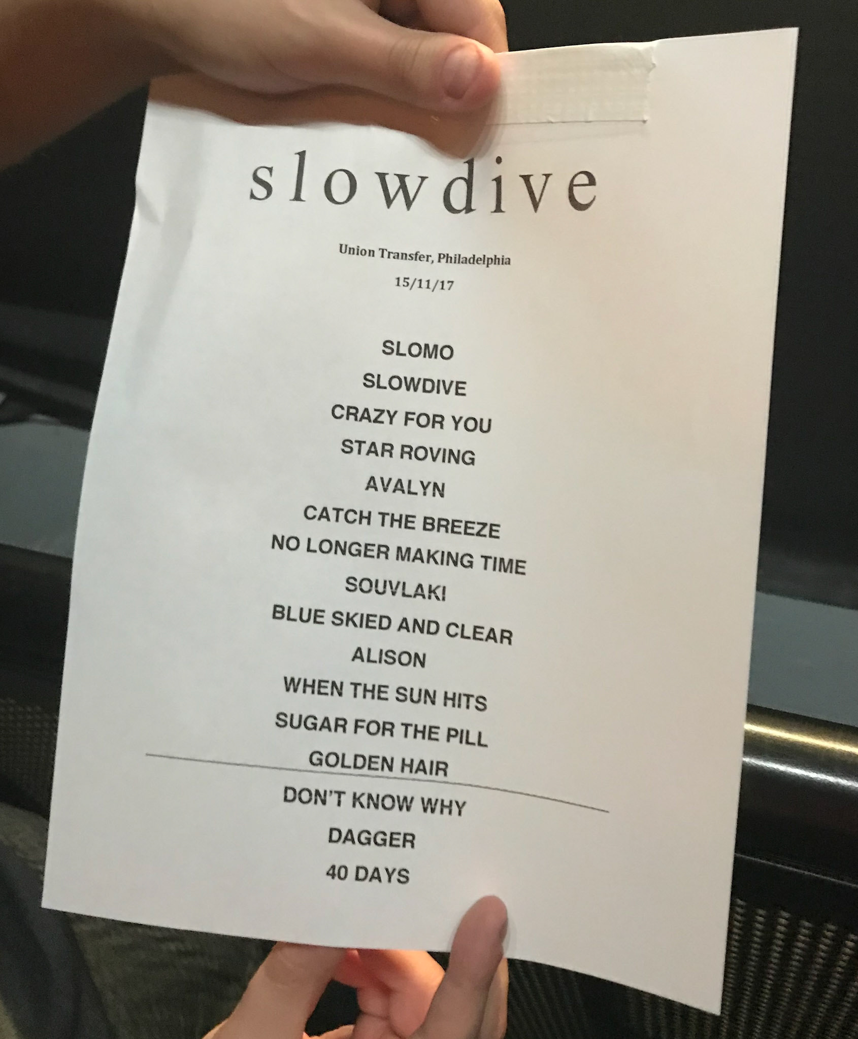Slowdive @ Union Transfer 11/15/17 (my birthday 🙁)