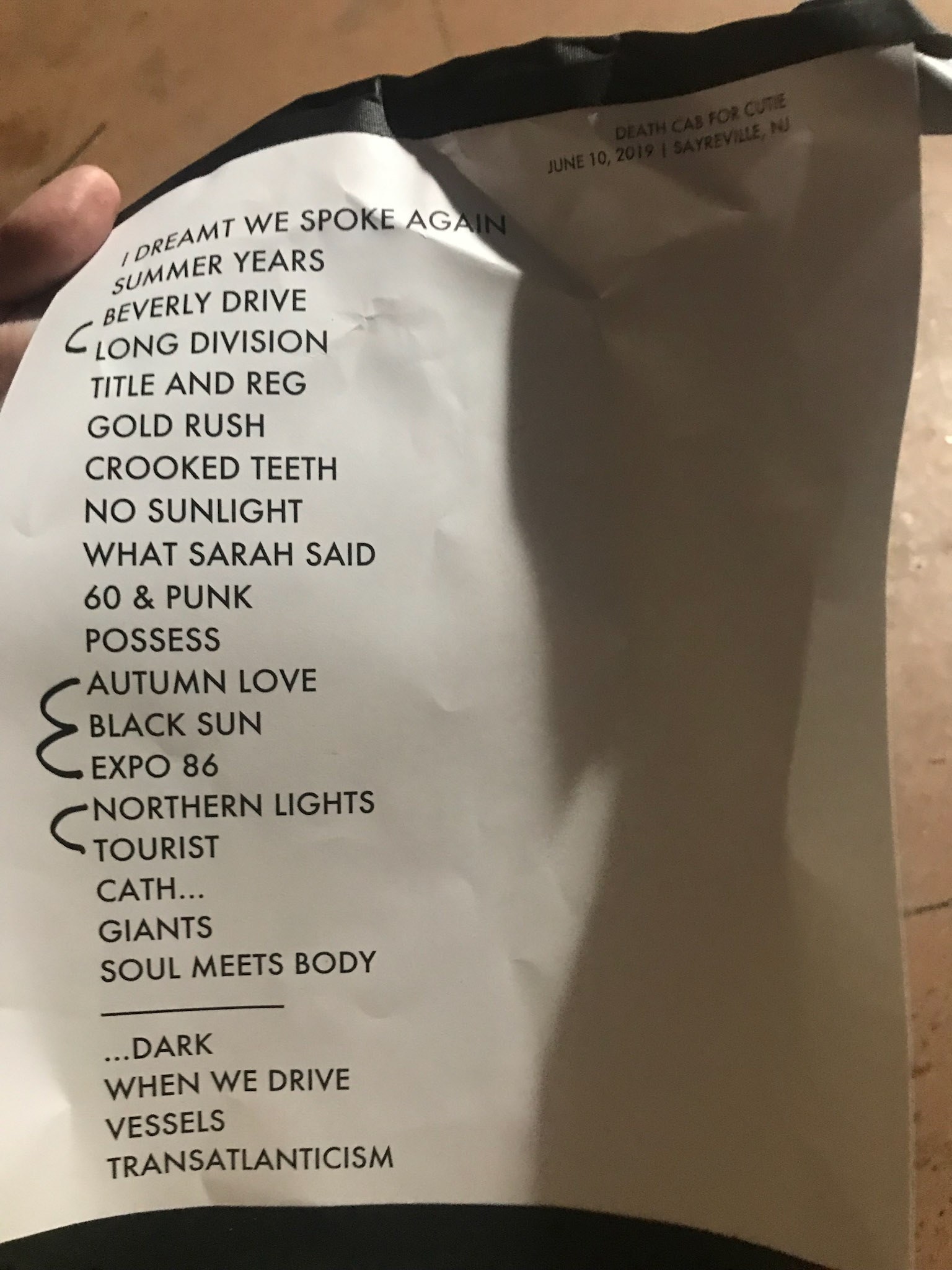 Death Cab for Cutie @ Starland Ballroom NJ 6/10/19