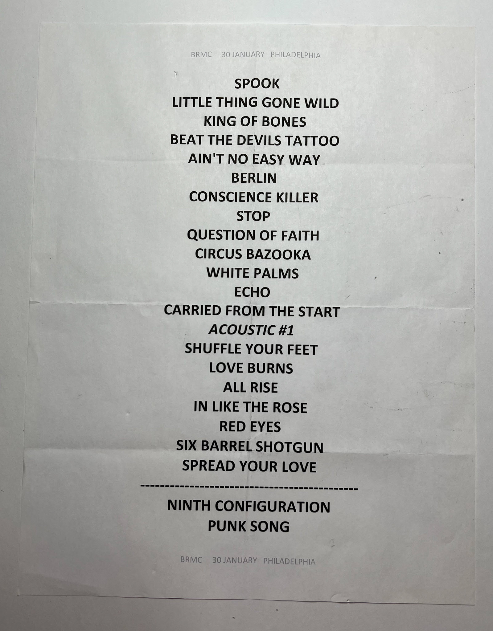 Black Rebel Motorcycle Club @ Union Transfer 1/30/18