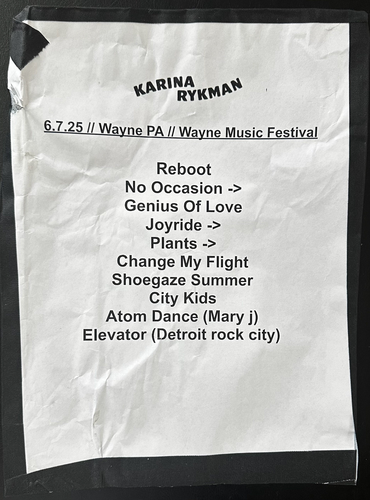 Karina Rykman @ the Wayne Music Festival 6/7/25