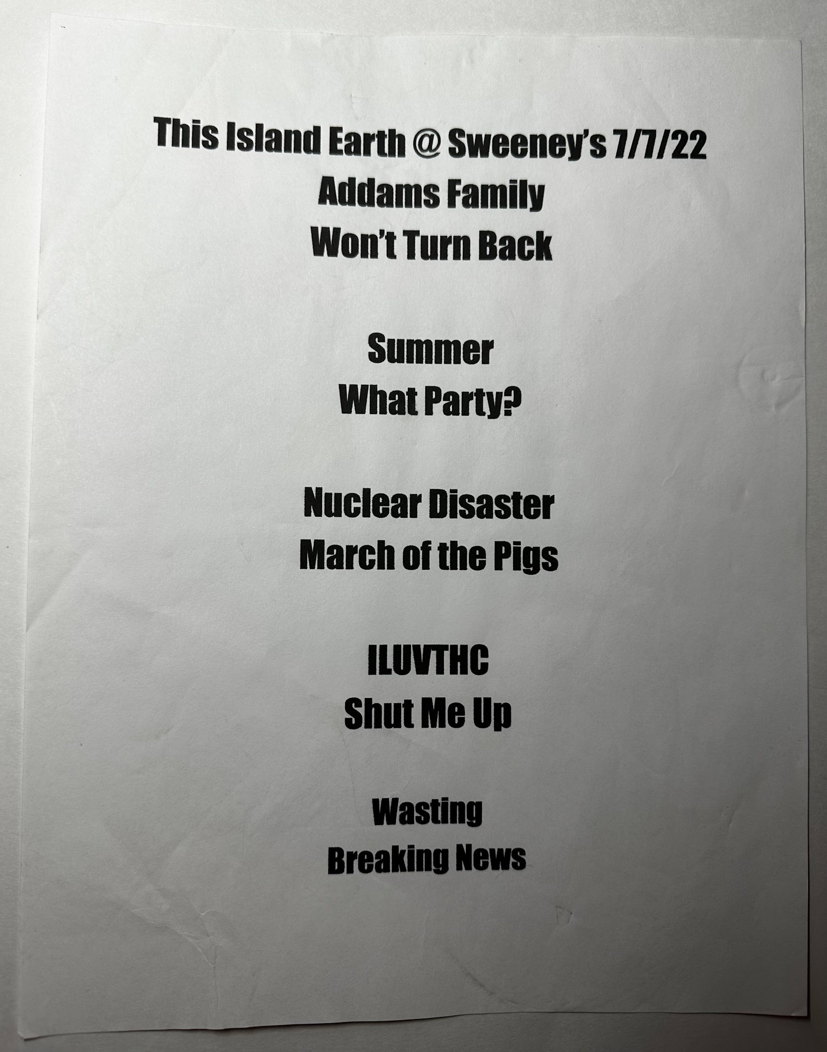 This Island Earth @ Sweeny's 7/8/22