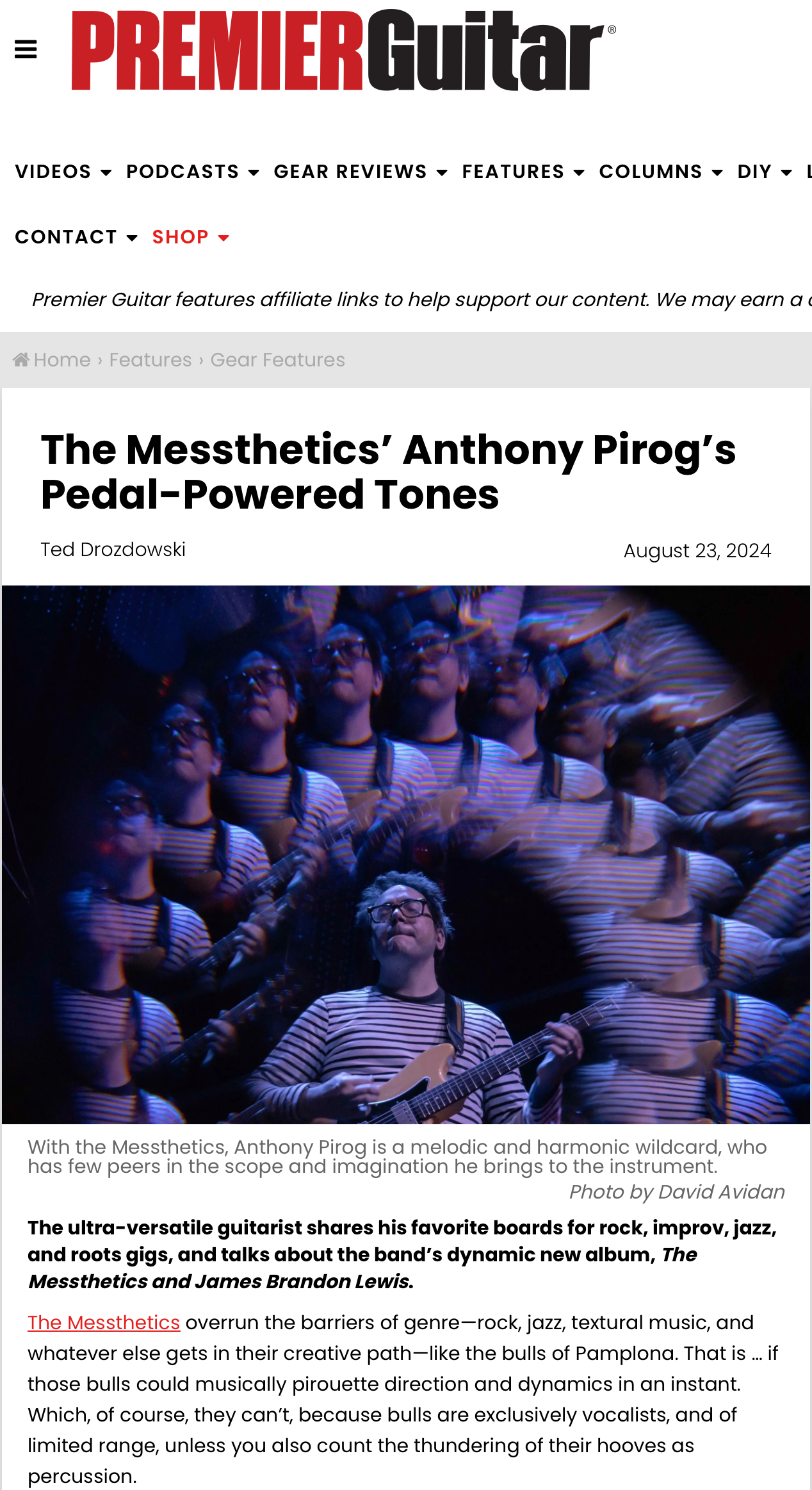 photos in article on Anthony Pirog on premierguitar.com